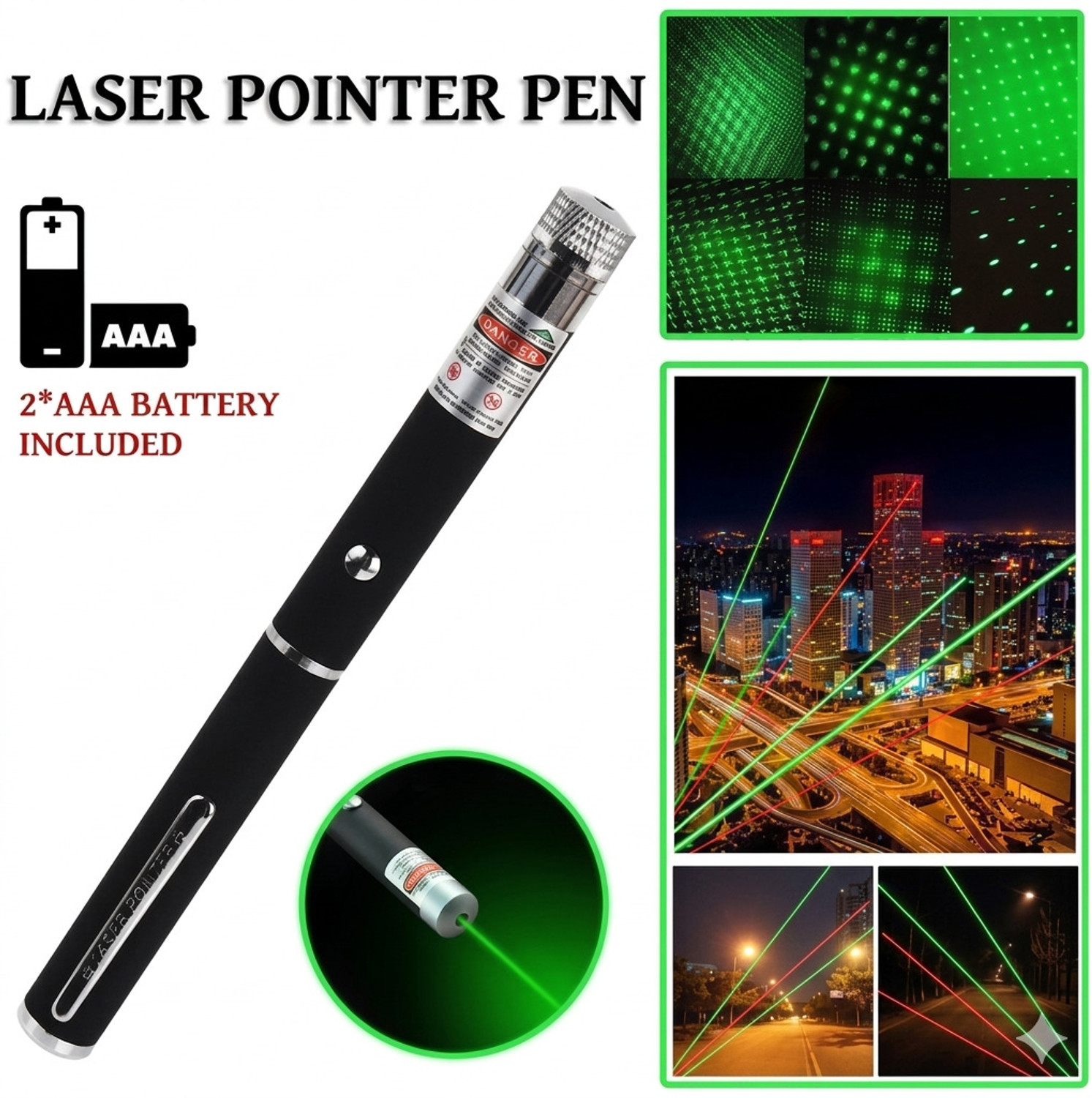Image of SEBON 7 Nozzel Green Laser Light with different mode for kids, child fun
