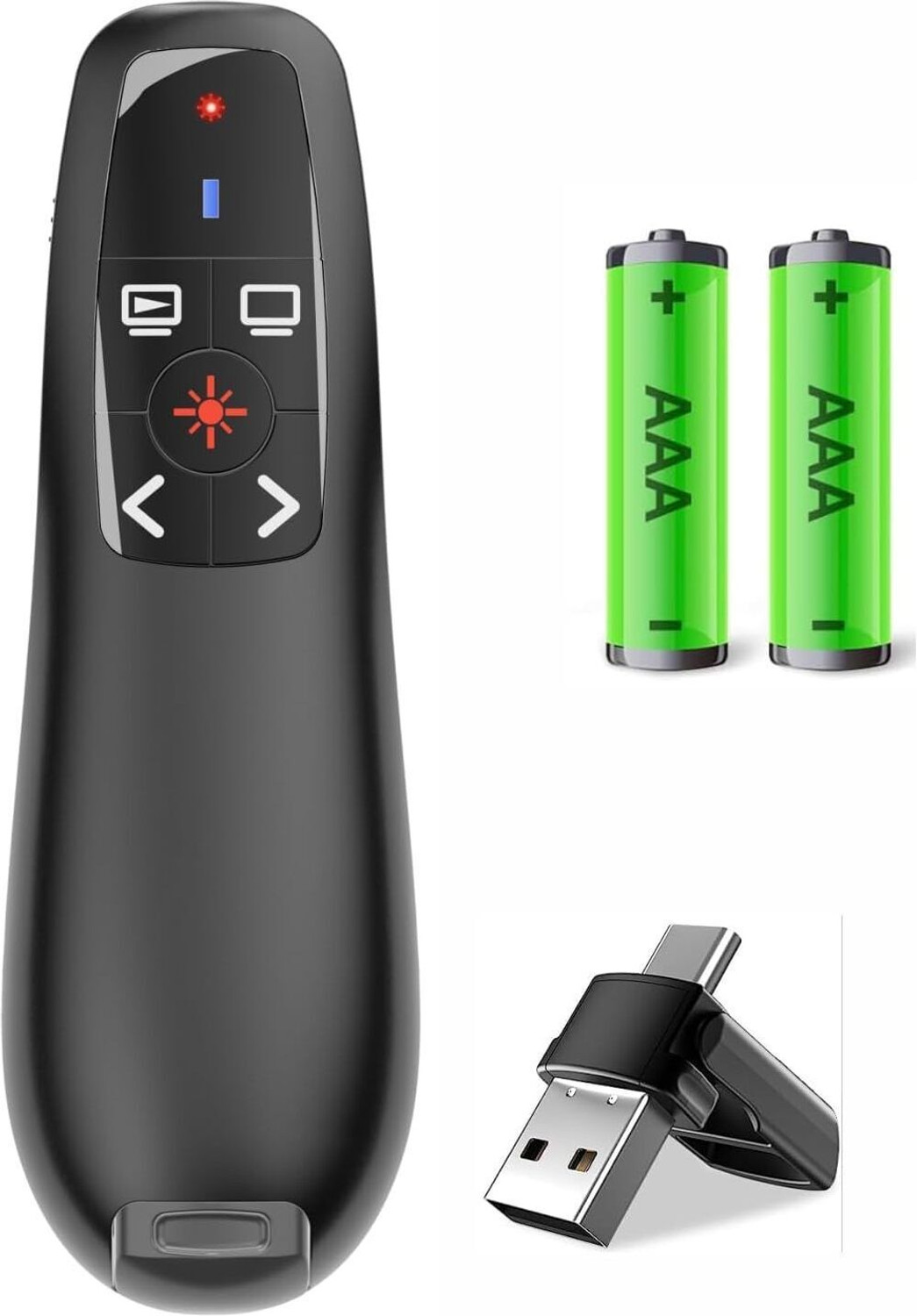 Image of Jihaan Wireless Presentation Clicker PowerPoint Presenter Remote : USB Type C Clicker