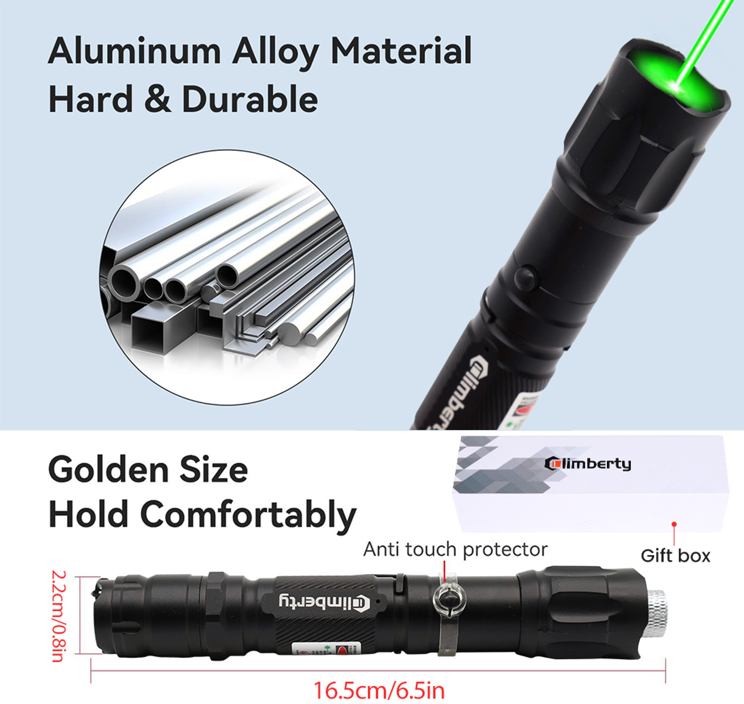 Image of Zorbes Waterproof USB Green Laser Pointer, 8 Patterns, for Stargazing, Hiking, Teaching (532 nm, Green)