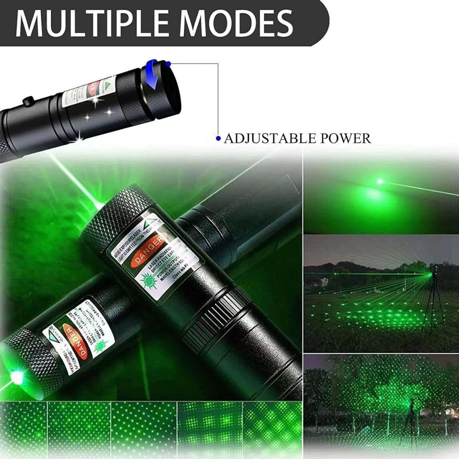 Image of HALOZA Rechargeable Green Laser Pointer Party Pen Disco Light 5 Mile + Battery Disco
