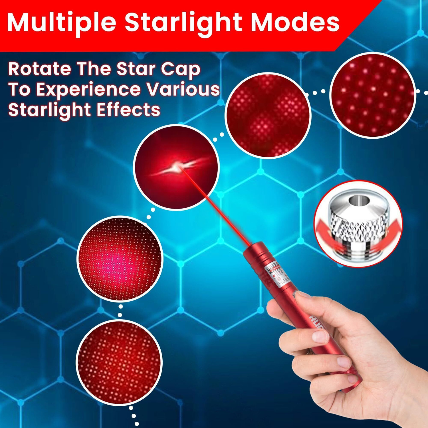 Image of RUAAL Laser Pointer High Power| USB Rechargeable Laser Light Pen pointer