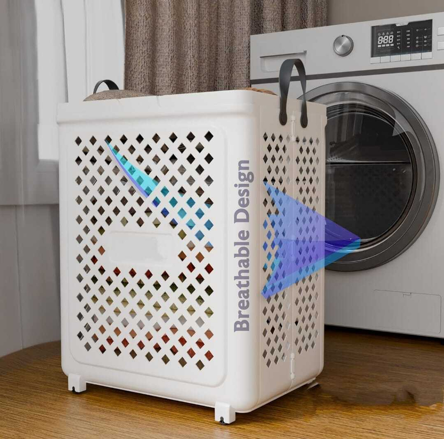 Image of Velfree 45 L White Laundry Basket