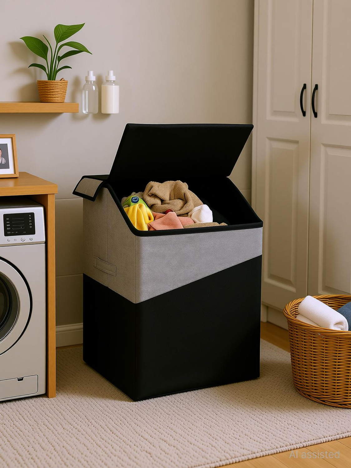 Image of Flipkart SmartBuy 70 L Black, Grey Laundry Basket