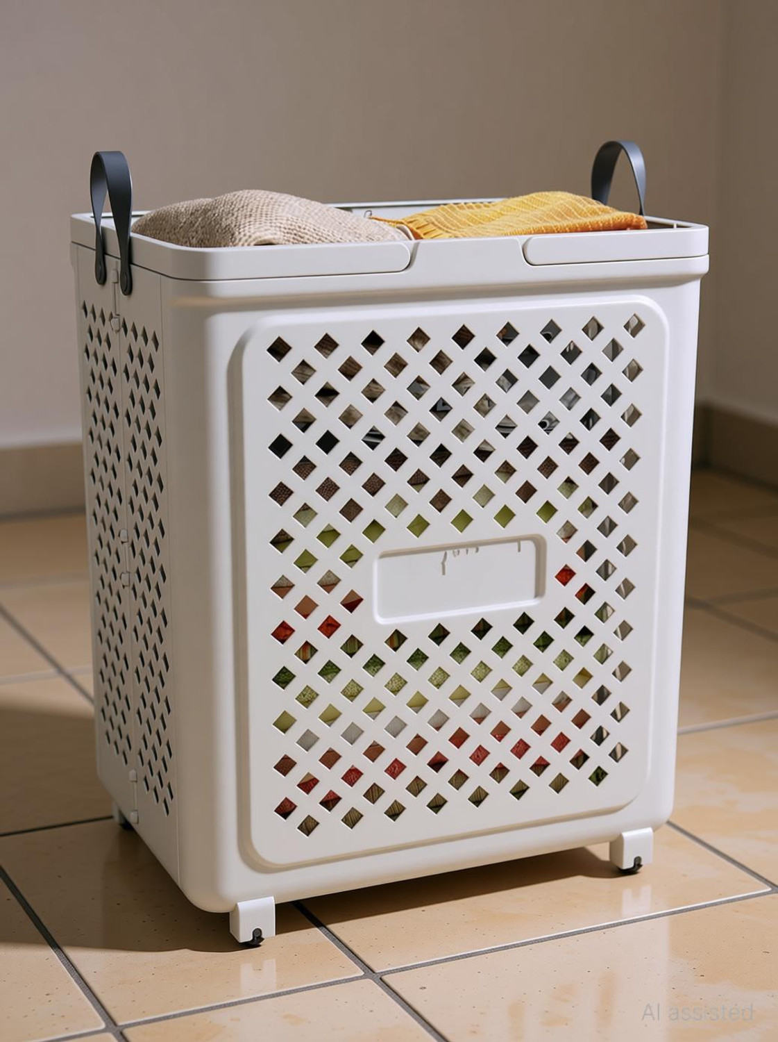 Image of Velfree 45 L White Laundry Basket