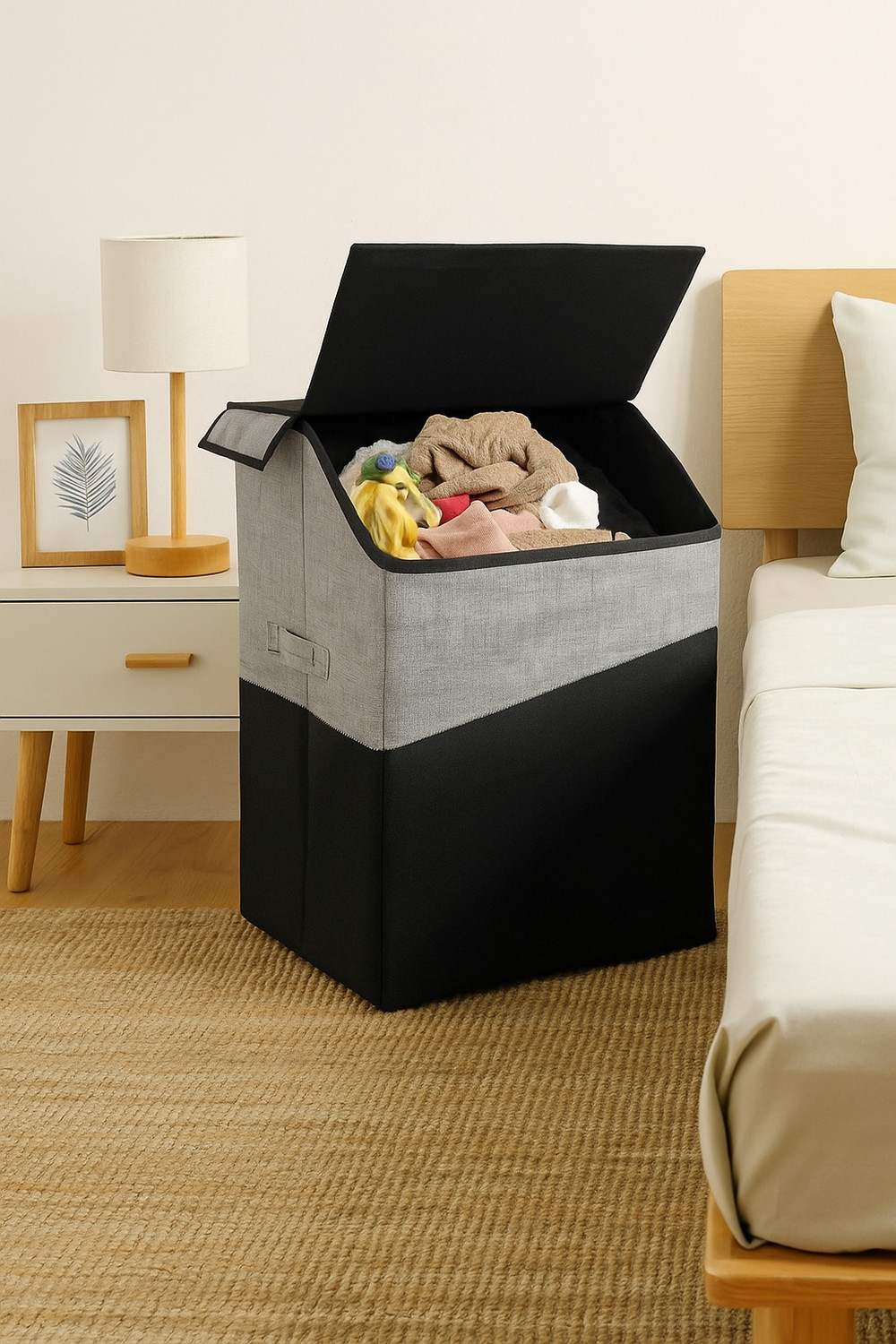 Image of Flipkart SmartBuy 70 L Black, Grey Laundry Basket