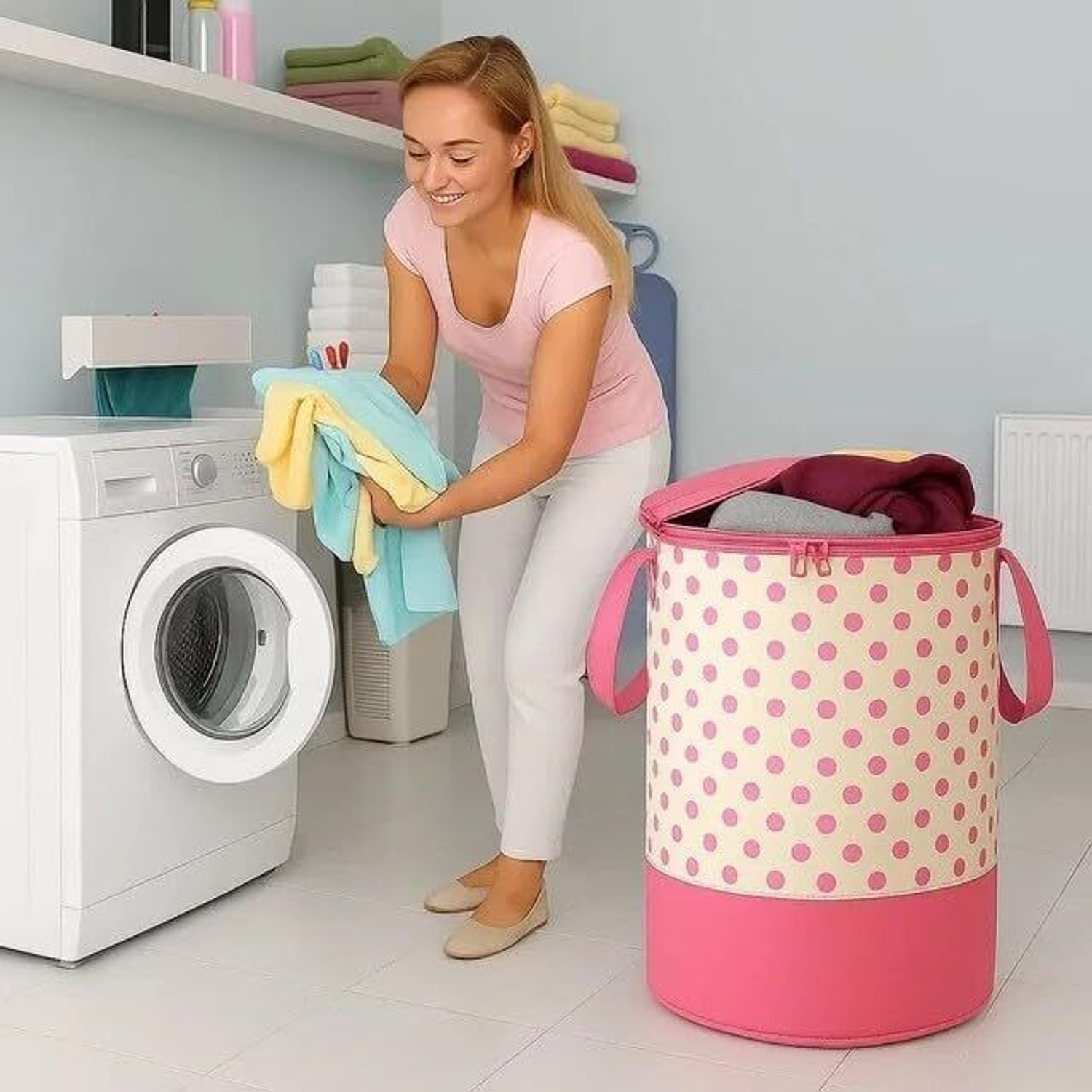 Image of Waji Va 50 L Black Laundry Basket