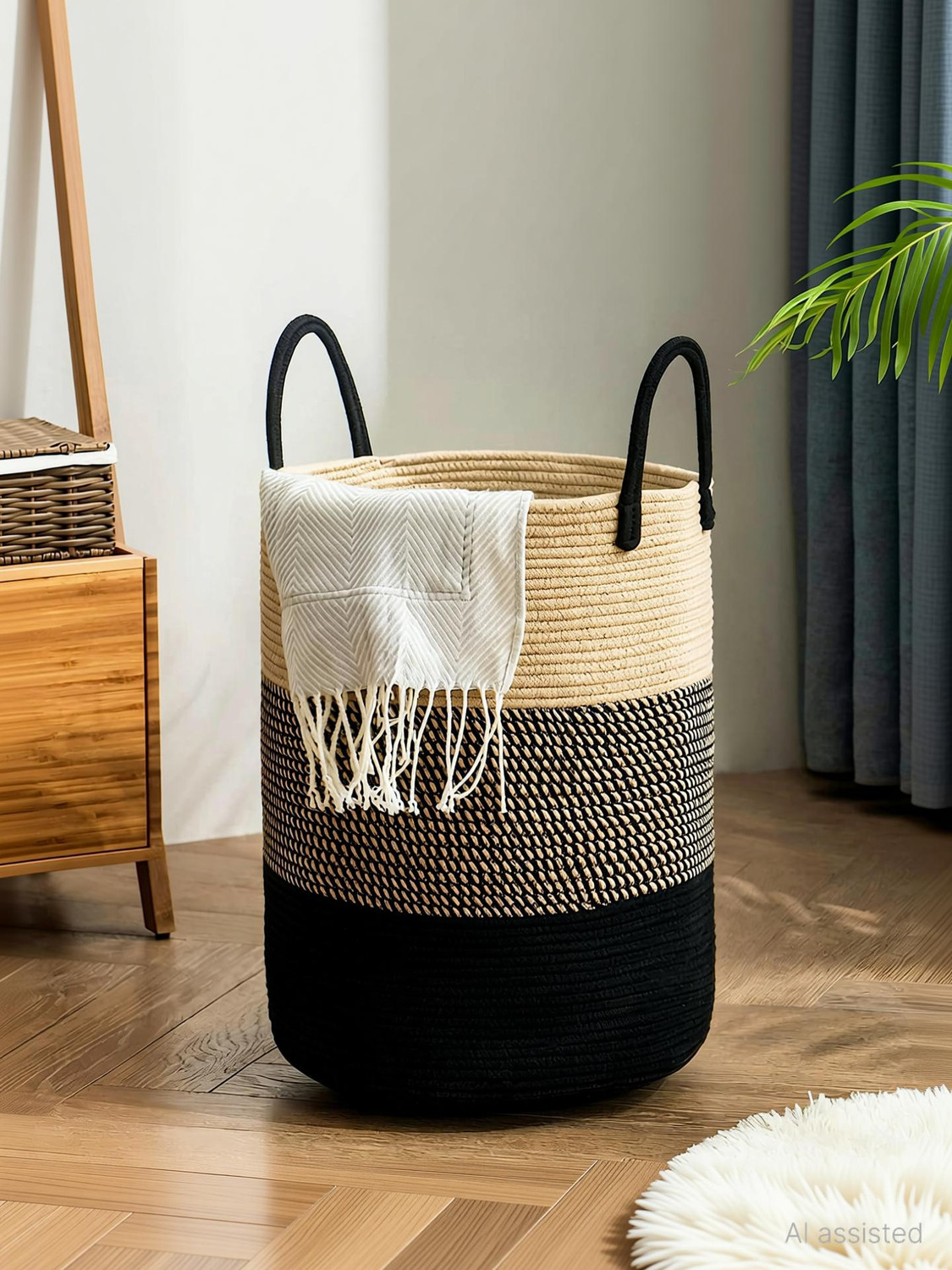 Image of SIYA TEXTILES 72 L Multicolor Laundry Basket