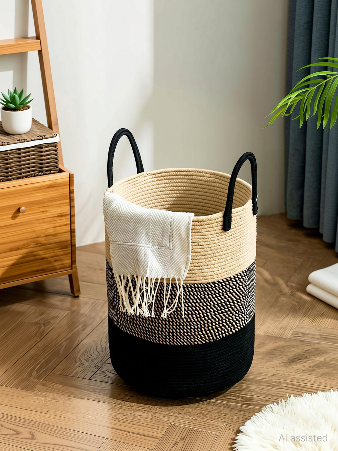 Image of SIYA TEXTILES 72 L Multicolor Laundry Basket