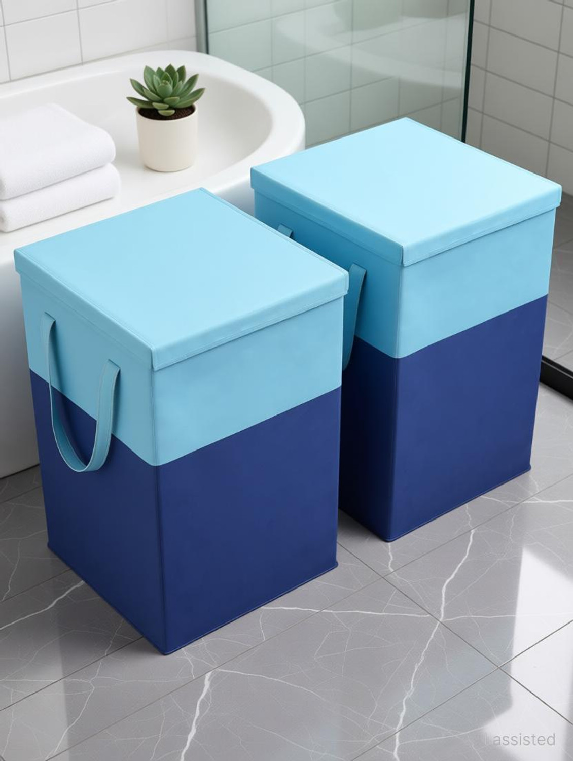 Image of Tiarakrafts 70 L Blue Laundry Basket