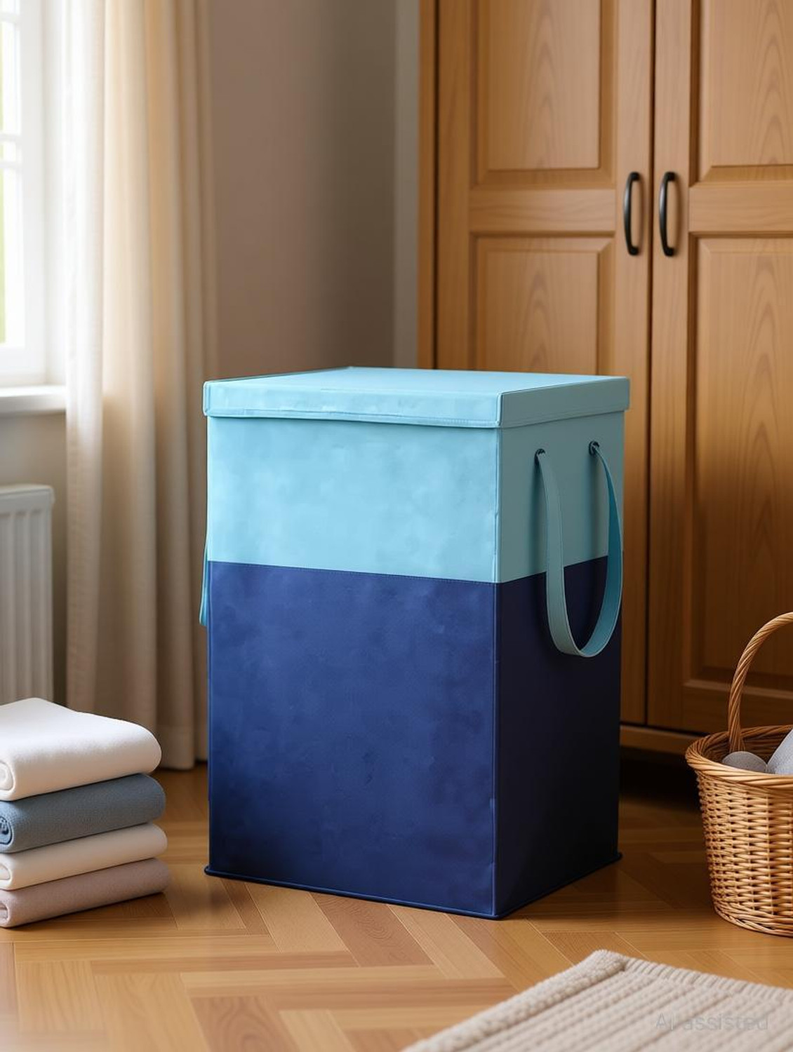 Image of Tiarakrafts 70 L Blue Laundry Basket