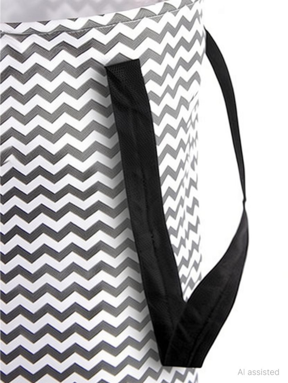 Image of THAILIWALE 45 L Black, White Laundry Basket
