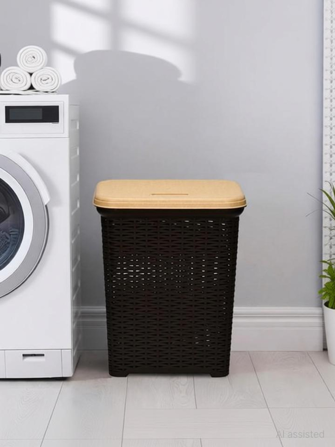 Image of Nilkamal 35 L Brown Laundry Basket