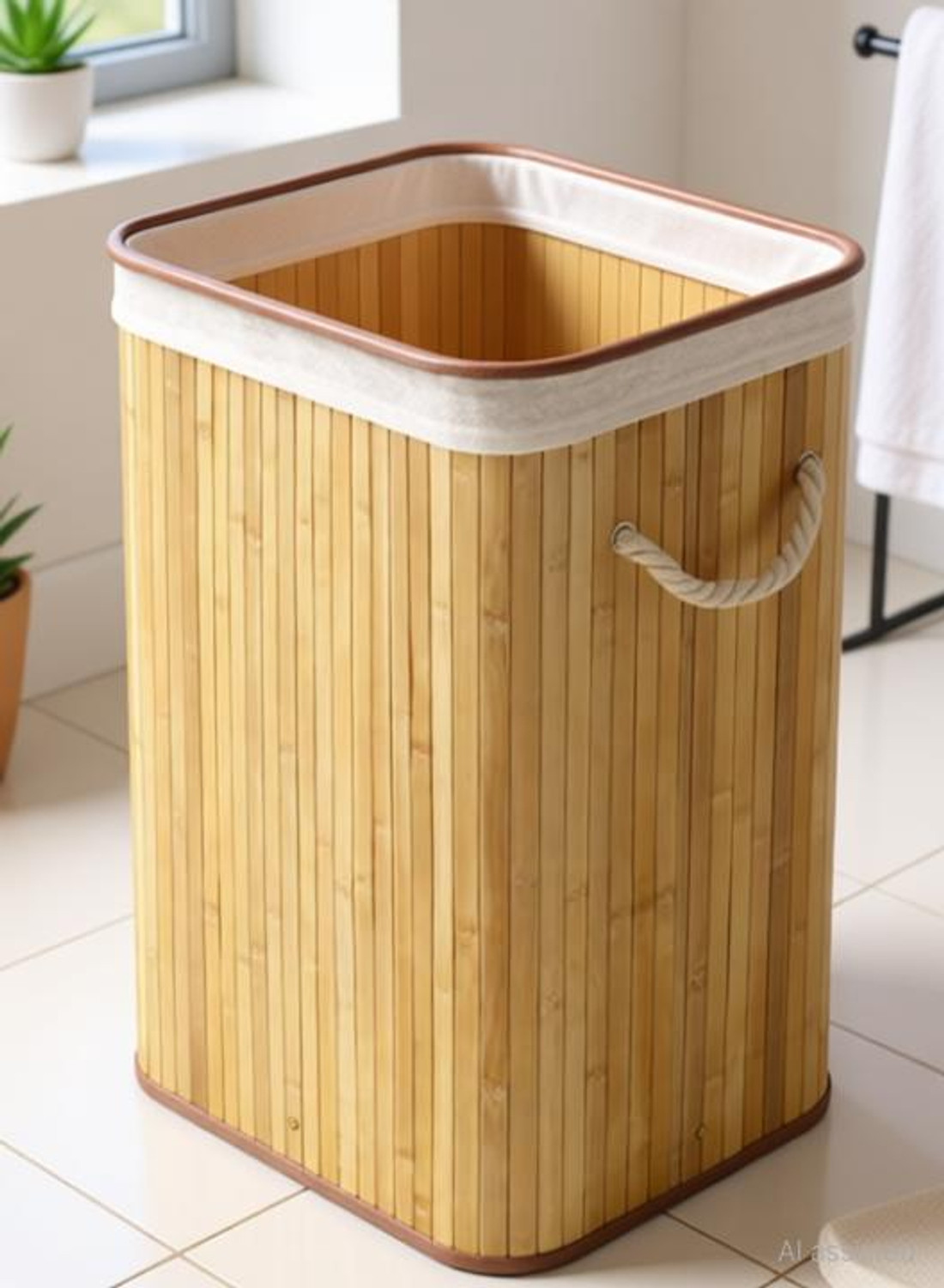 Image of SHOPOGENIX 80 L Beige Laundry Basket