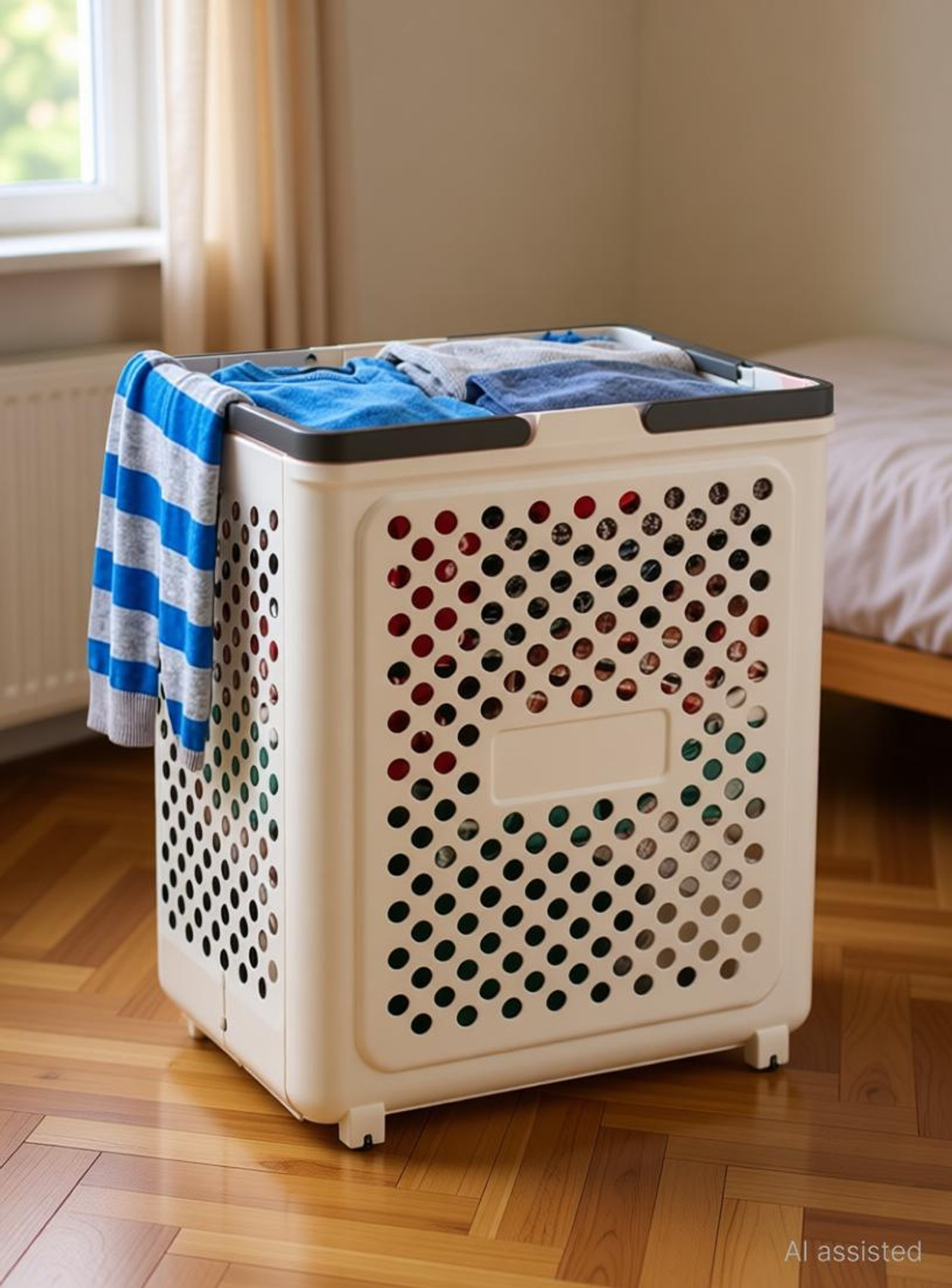 Image of PALAK 40 L White Laundry Basket