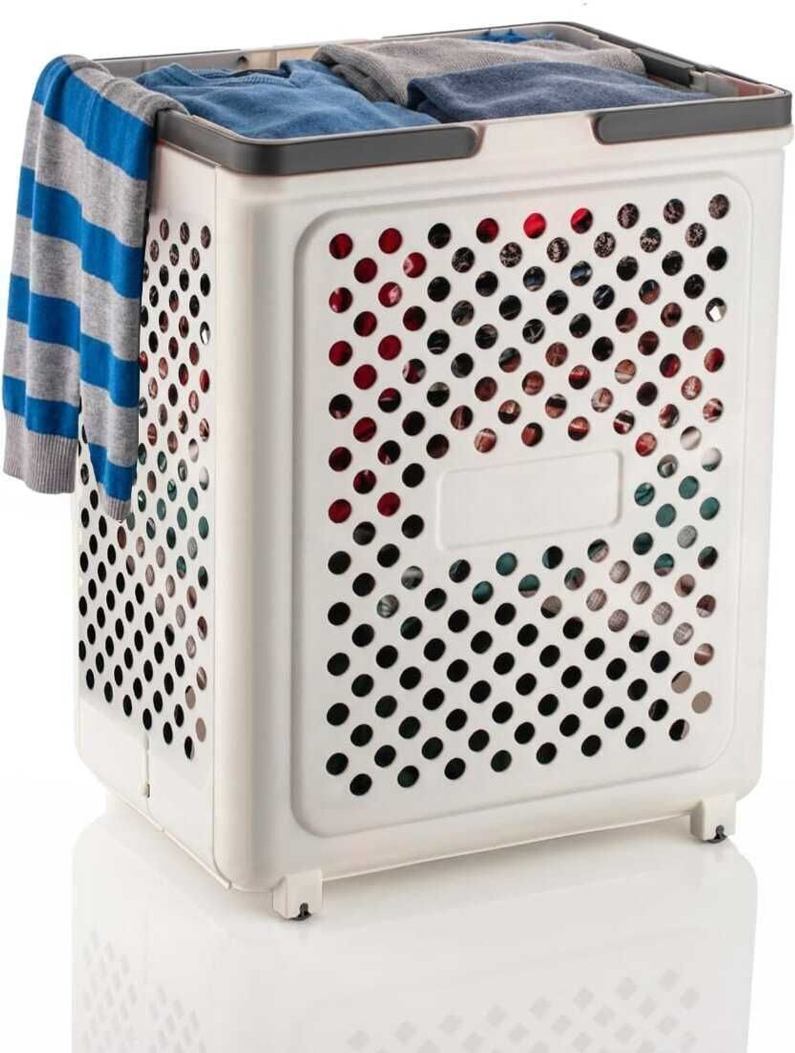 Image of PALAK 40 L White Laundry Basket