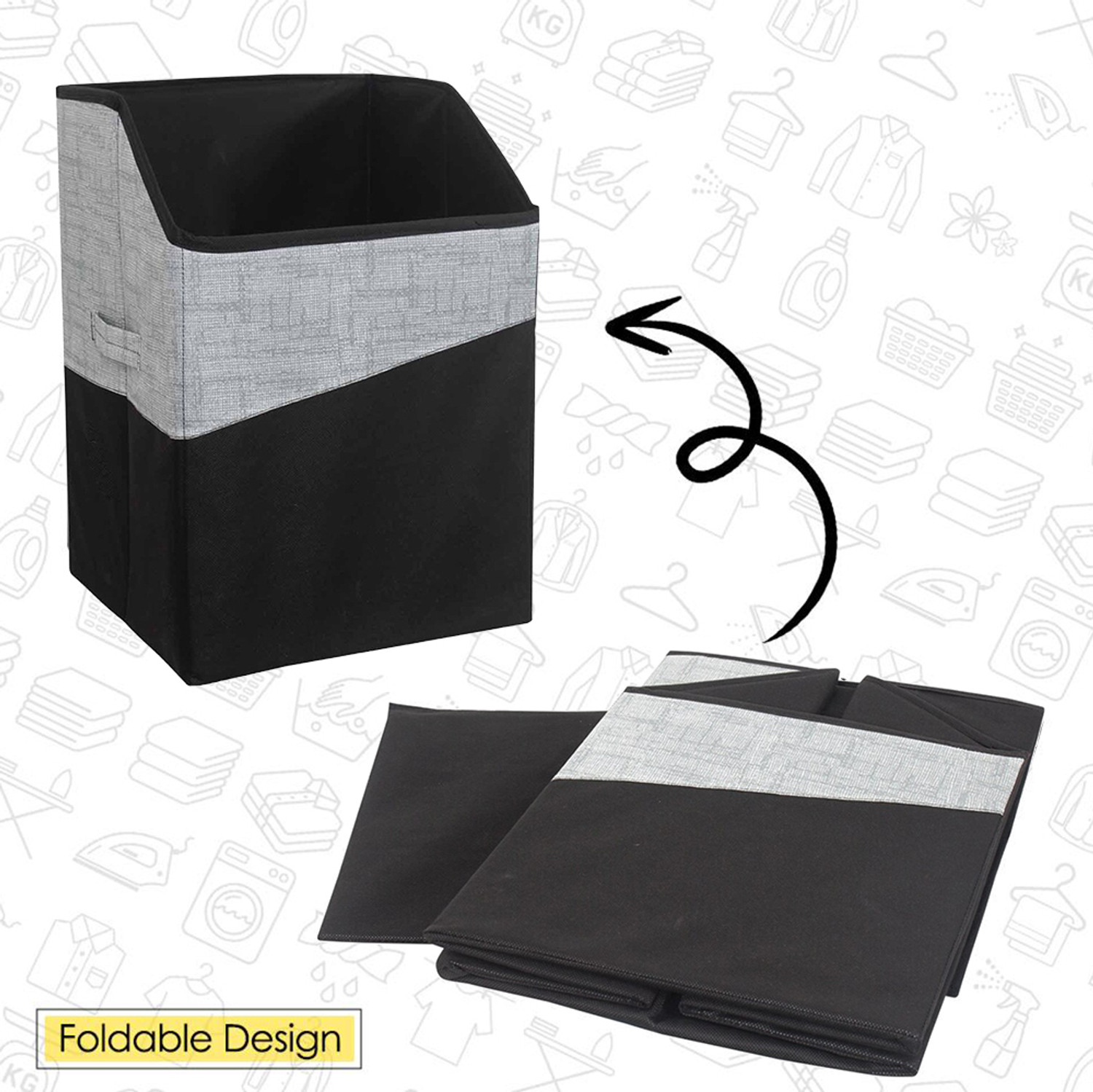 Image of HANLOW 75 L Black Laundry Basket