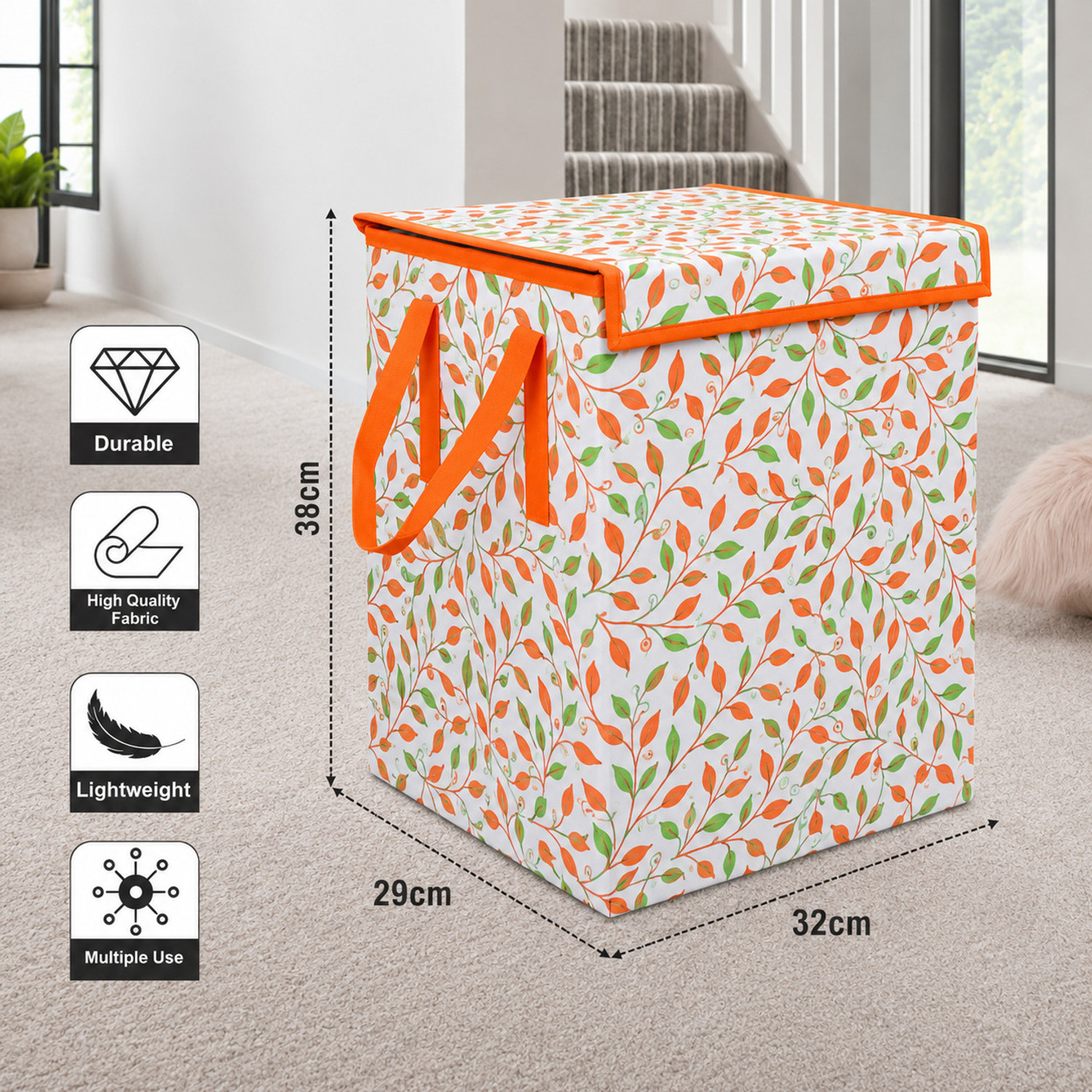 Image of Flipkart SmartBuy 45 L Orange, White Laundry Basket (Non-Woven)
