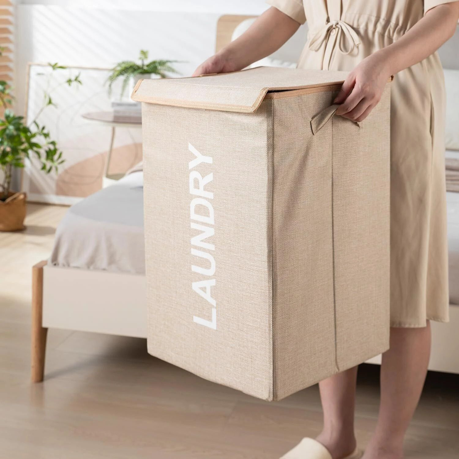 Image of CUTBAZZ 75 L Beige Laundry Basket