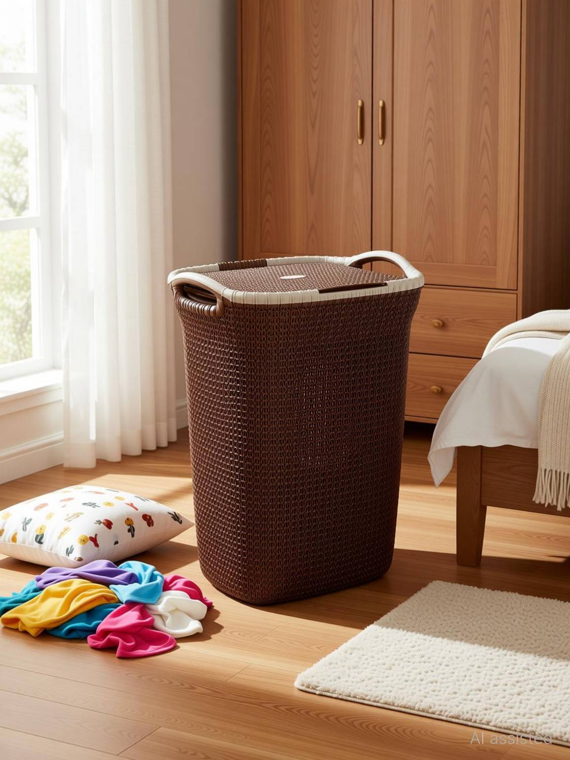 NAYASA 40 L Brown Laundry Basket - Buy NAYASA 40 L Brown Laundry