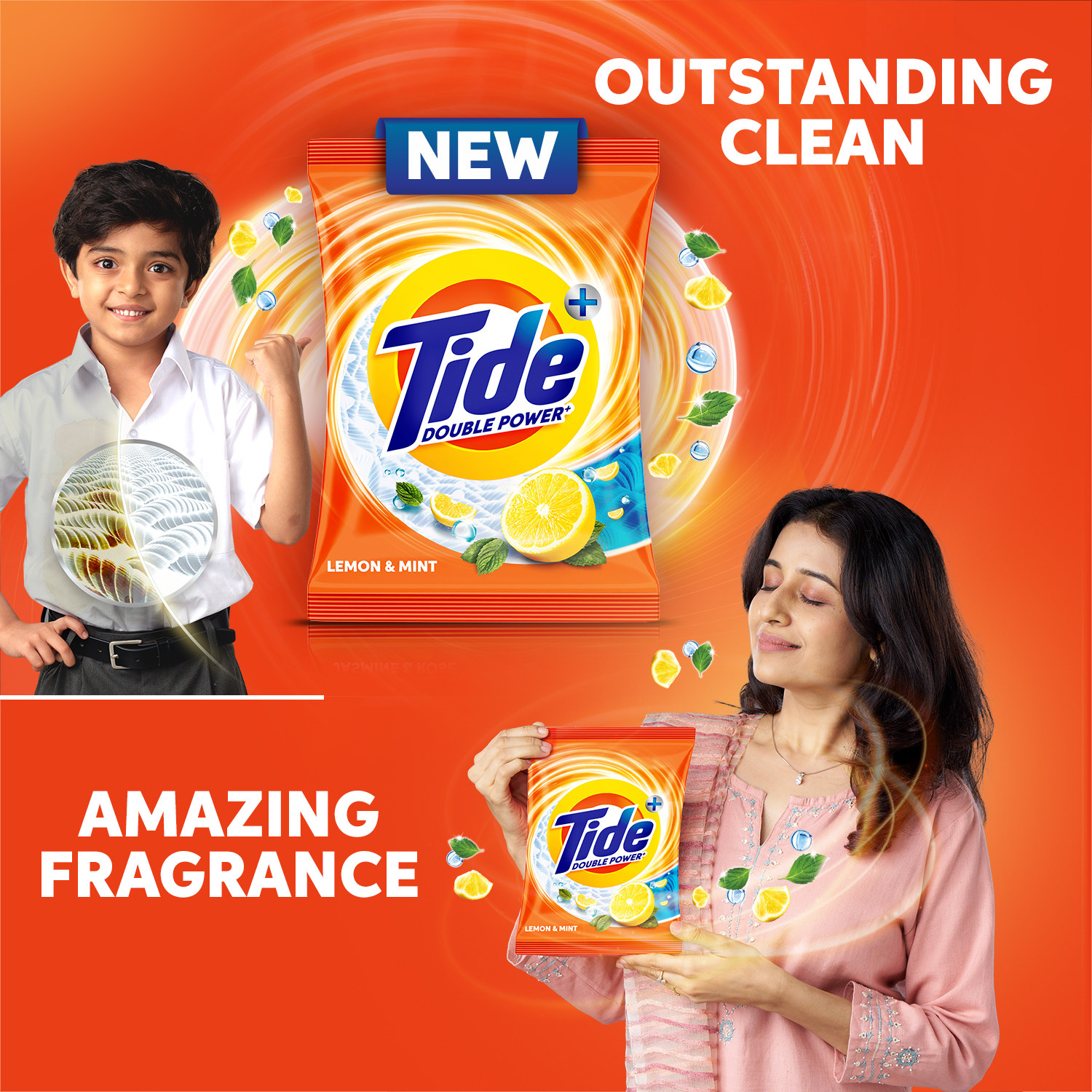 Image of Tide Plus 2X Deep Clean Power World No 1 Brand Detergent Powder (Lemon & Mint)