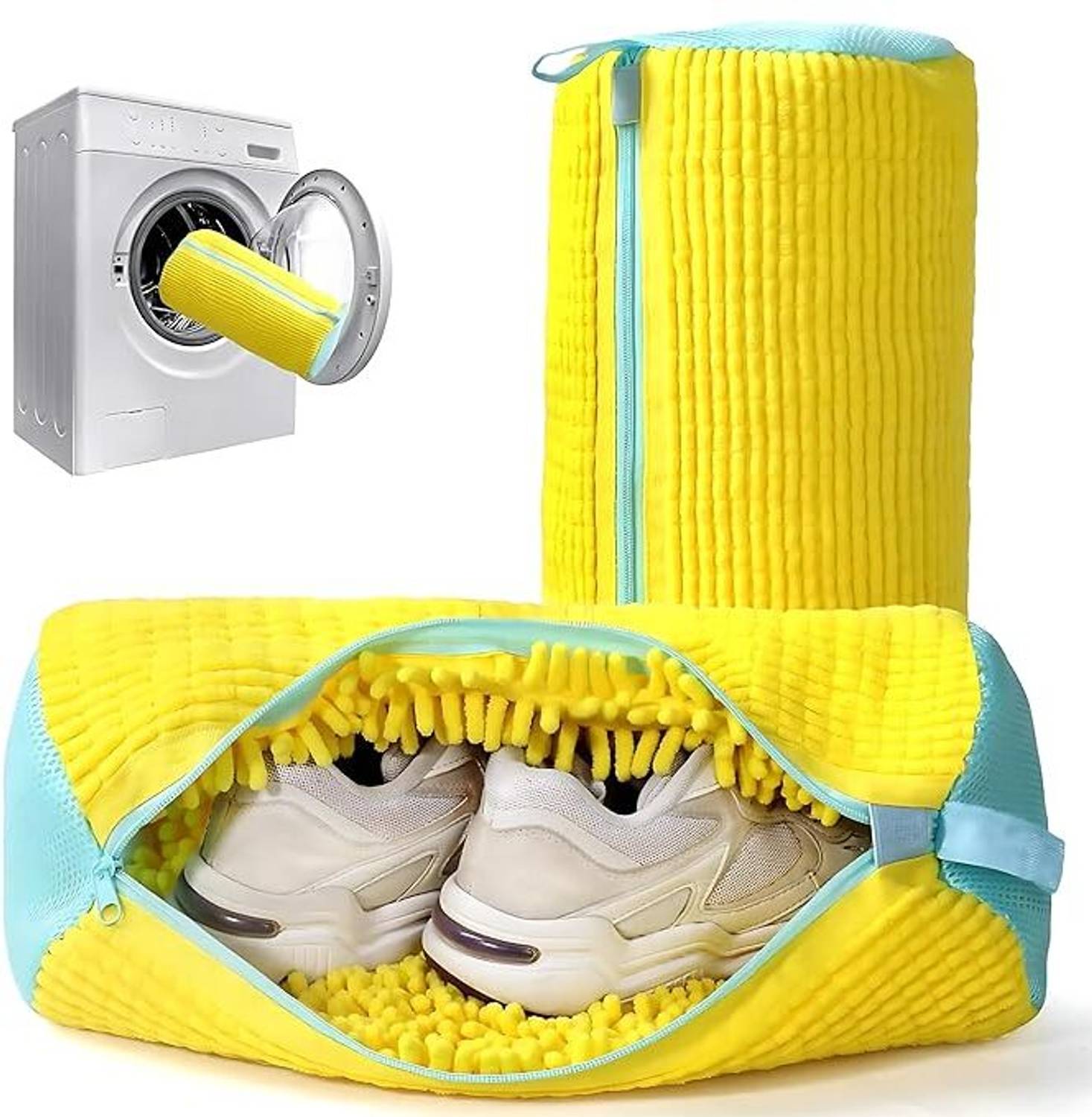 Balaji Retails Shoe Washing Machine Bag 360° Cleaning Reusable Mesh Bag with Hidden Zipper Laundry Trolley