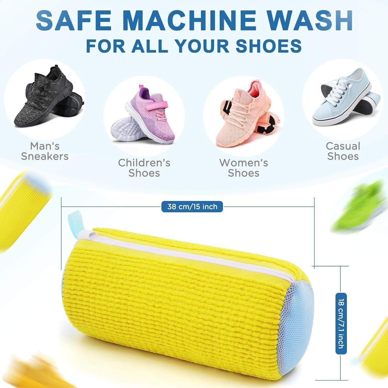 Image of Mizuki 1Pc Shoe Washing Machine Bag, Laundry Bag with Zip for Washing Machine Cleaner