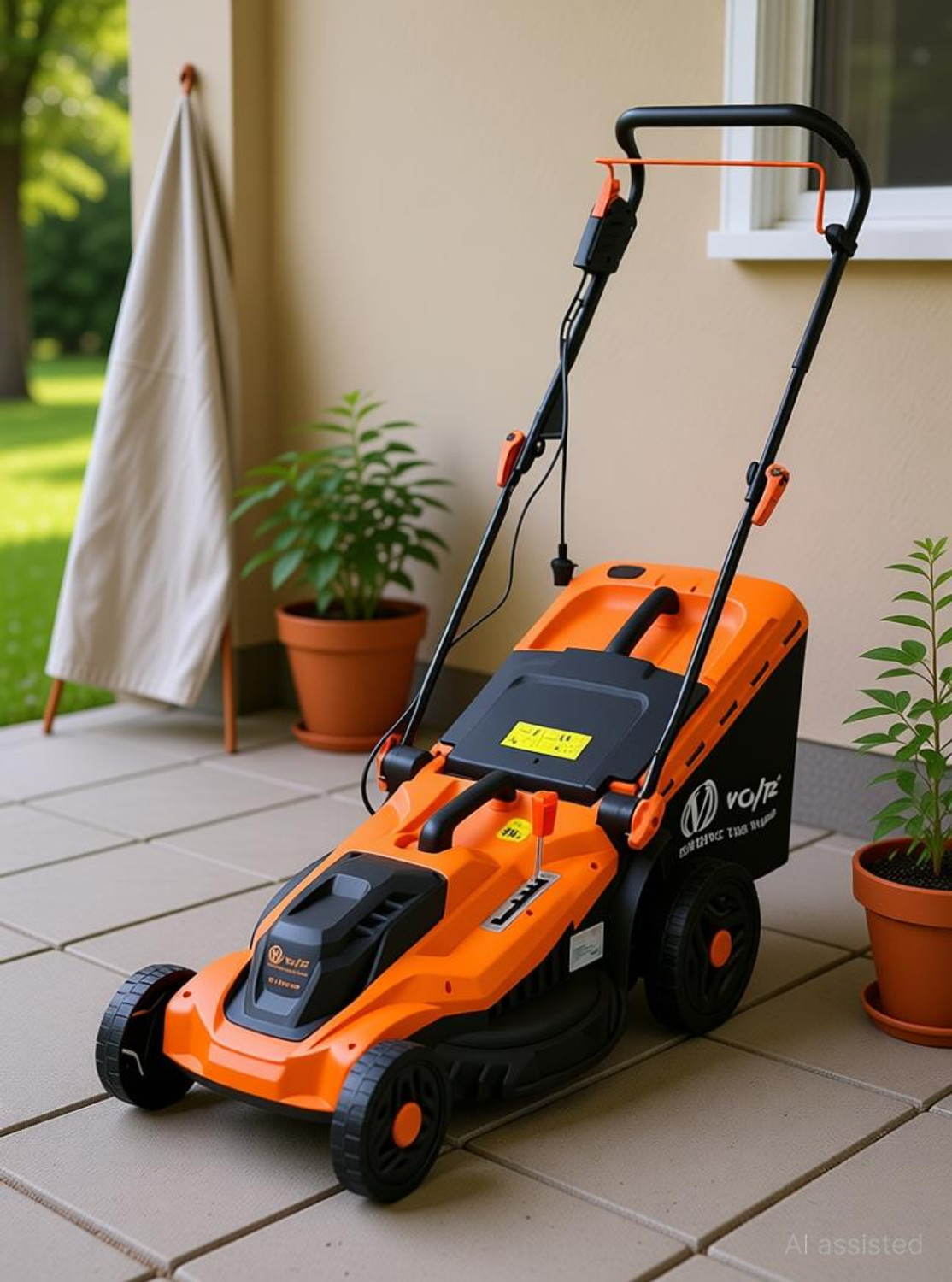 Image of VOLTZ LM2400 Electric Lawn Mower 17Inch Blade Grass Cutting Machine for Garden 52L Bag LM-2400 AC Adapter Self Propelled Lawn Mower