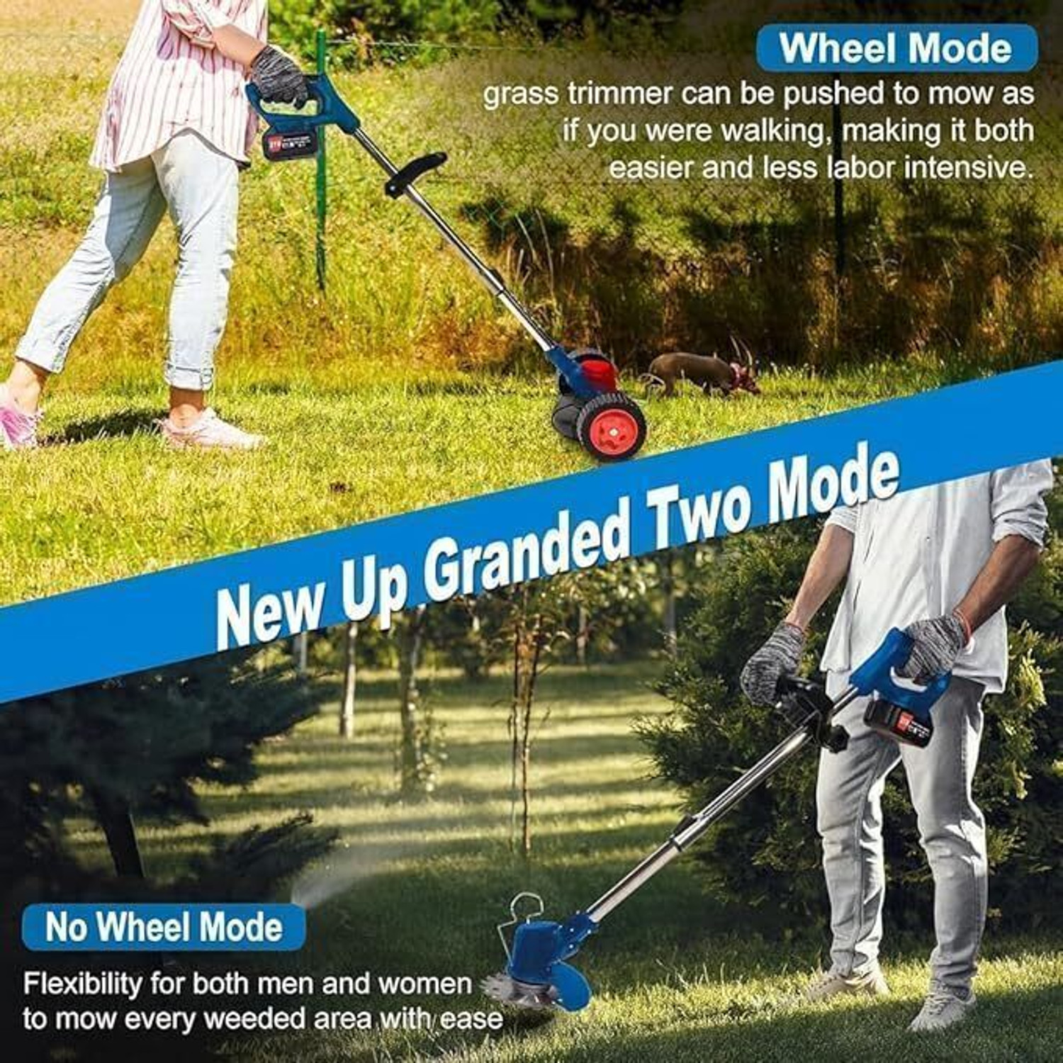 Image of Tazomi Electric Grass Cutter Machine for Garden, Lawn Mower & Weed Trimmer Electric Grass Cutter Machine for Garden, Lawn Mower & Weed Trimmer Battery & AC Adapter Push Lawn Mower