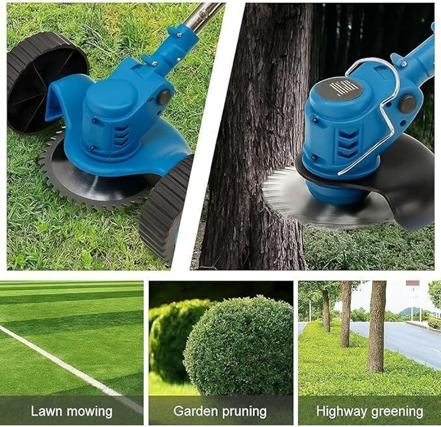Image of Tazomi Electric Grass Cutter Machine for Garden, Lawn Mower & Weed Trimmer Electric Grass Cutter Machine for Garden, Lawn Mower & Weed Trimmer Battery & AC Adapter Push Lawn Mower