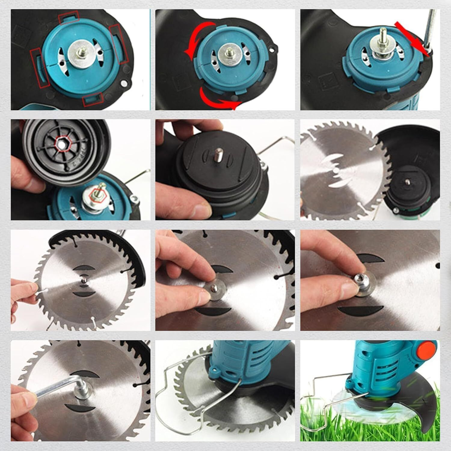 Image of Tazomi Electric Grass Cutter Weed Eater, 2 Types Blades (48v*2) Battries Cordless Grass Trimmer