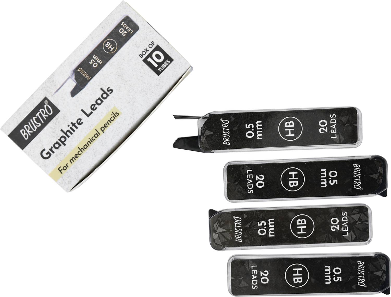 Brustro 0.5mm Graphite Leads HB, 200 Leads - Image 2