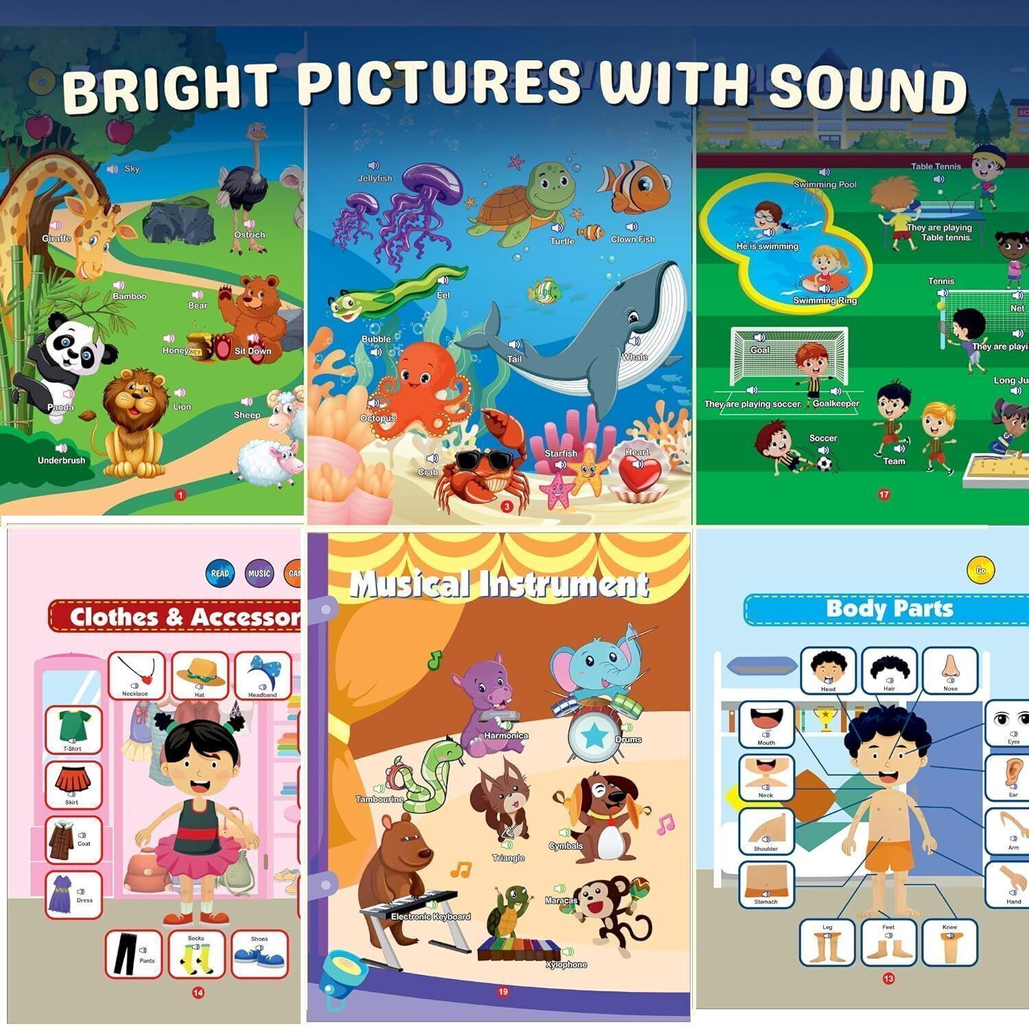 Image of WISHLUCK Learn & Play Sound Book