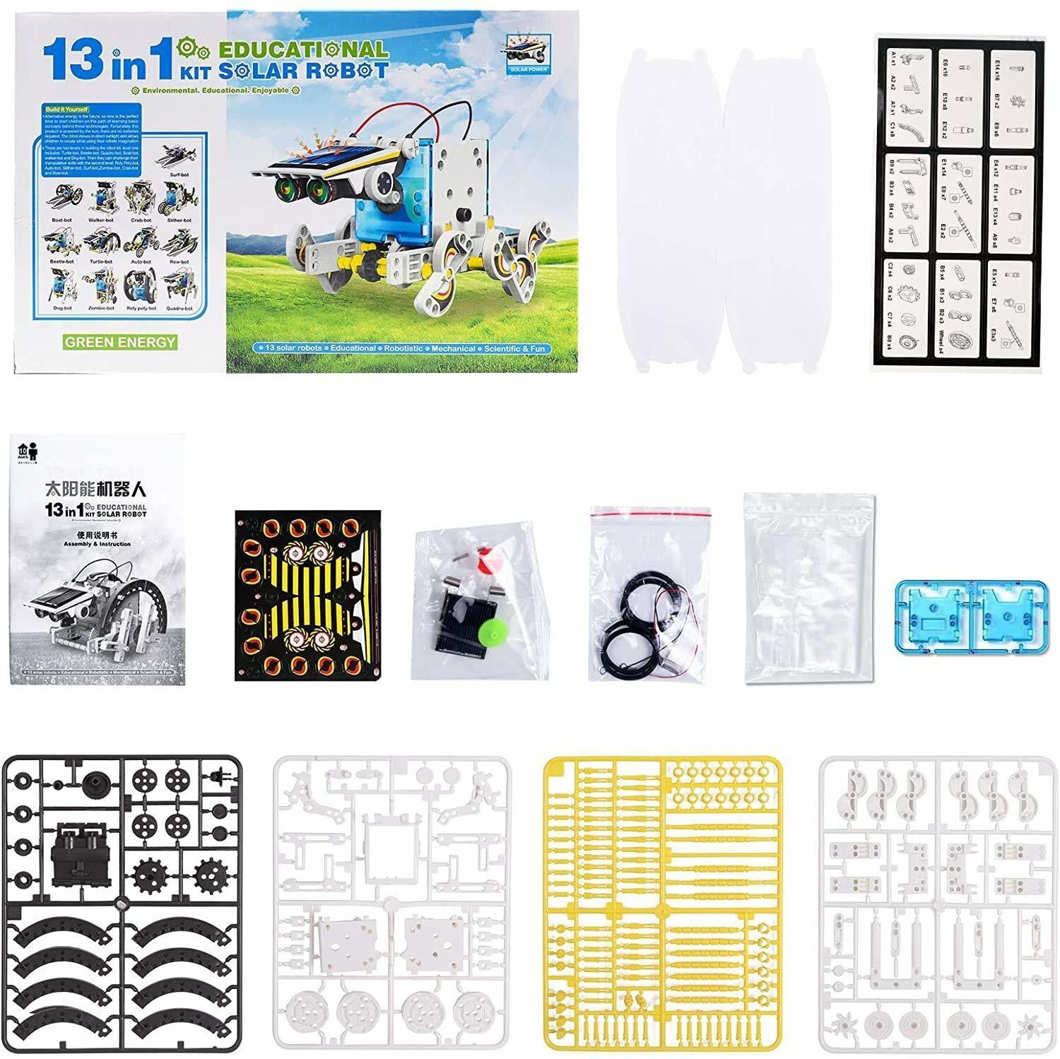 Image of Galactic 13 in 1 Solar Robot Kit Learning Educational Kids Station, Robot toy Game | DIY Toy For Boys|Girls. (Multicolor)