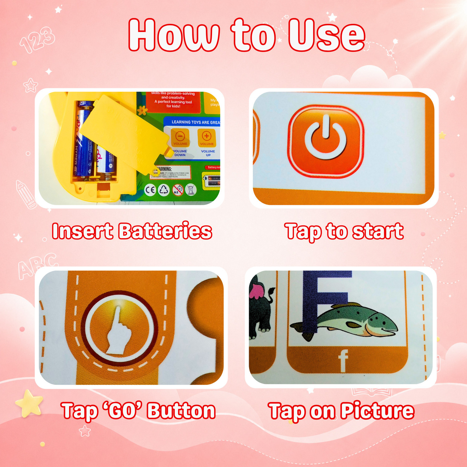 Image of WISHLUCK Intelligence Sound Book for Kids | ABC, Numbers, Rhymes Learning Toy