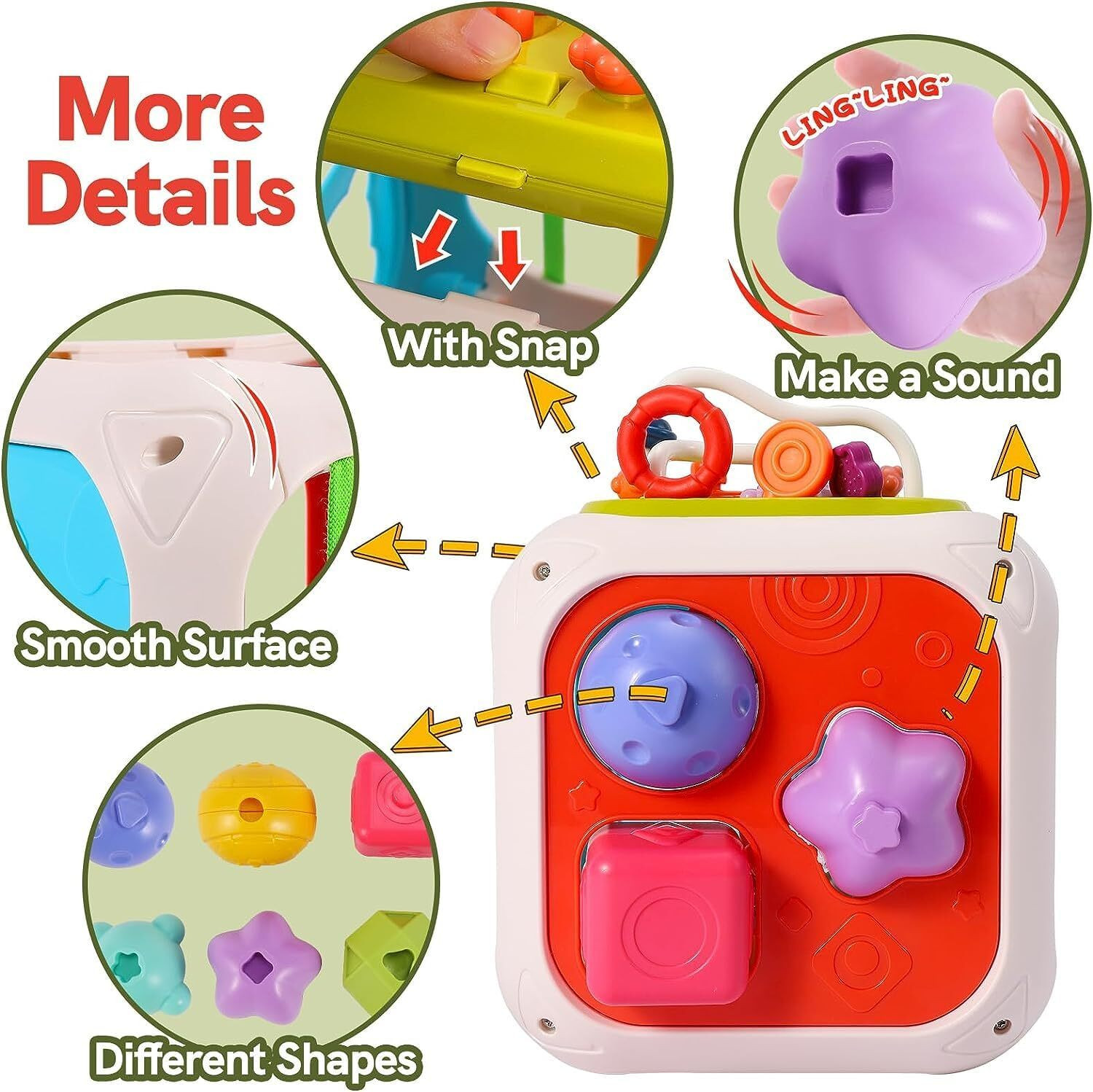 Image of HeyKids Montessori 7 in 1 Baby Sensory Toy for Kids - Educational Learning Shape Sorter