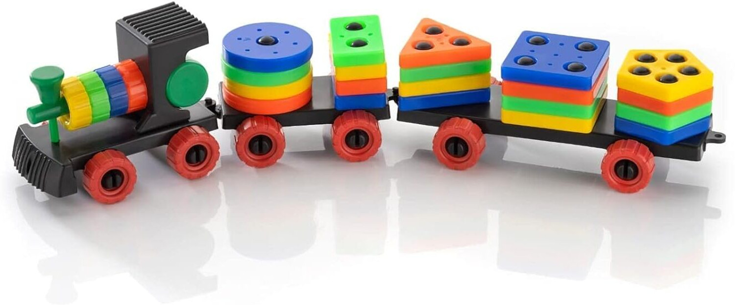 Image of TOOBIL Shape Sorting, Stacking & Learning Educational Puzzle Train for Kids