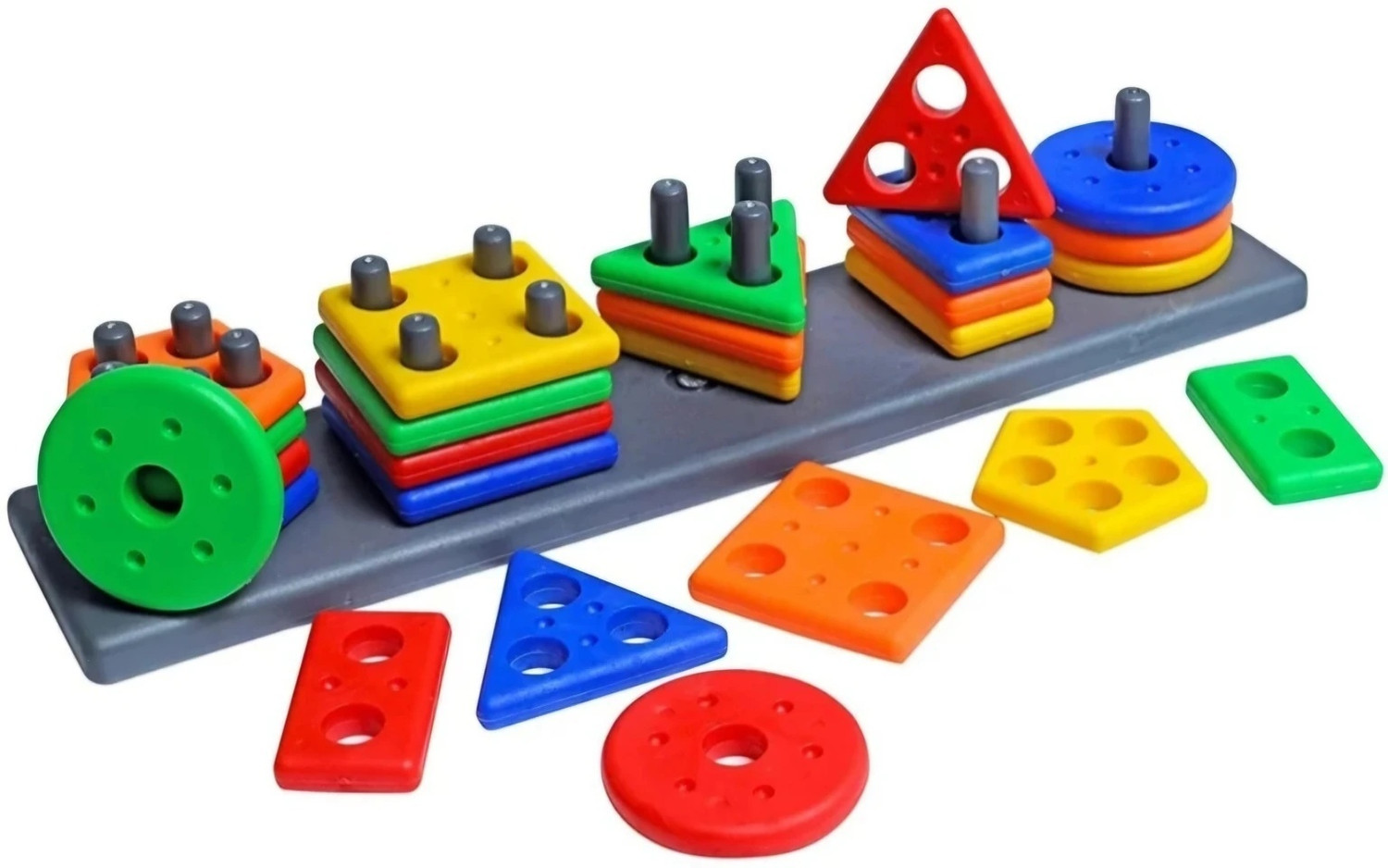 Image of Pahal Geometry Shape & color Sorter Puzzle Board preschool activity toys for kids (Multicolor)