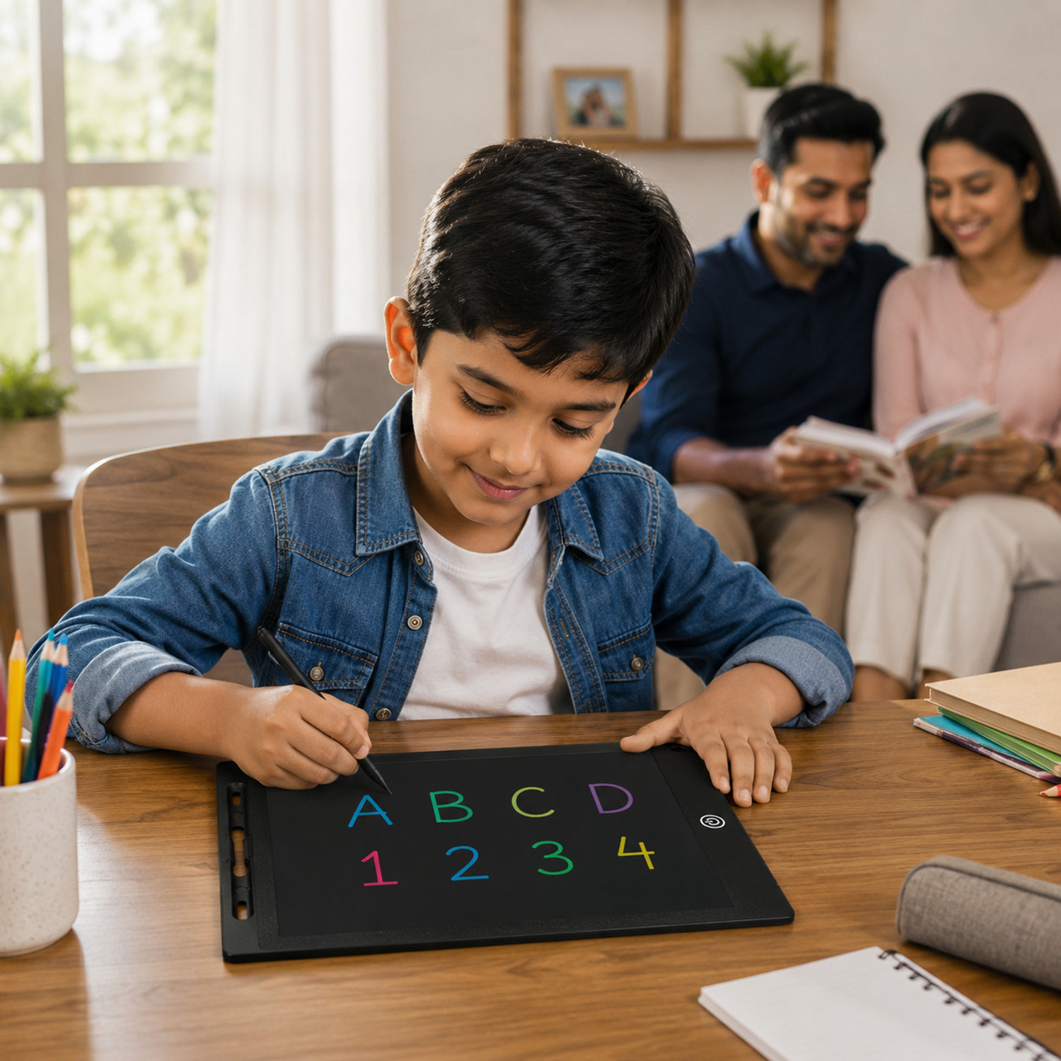 Image of SUPPORTECNICIAN 12Inch LCD Writing Tablet| One Touch Erase| Screen Lock| Reusable Writing Pad