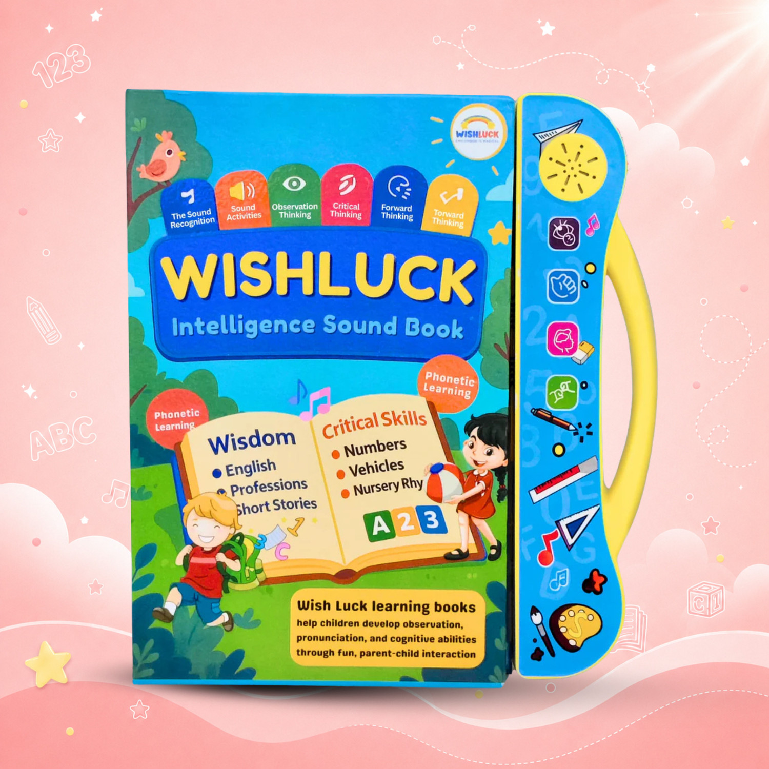 Image of WISHLUCK Intelligence Sound Book for Kids | ABC, Numbers, Rhymes Learning Toy