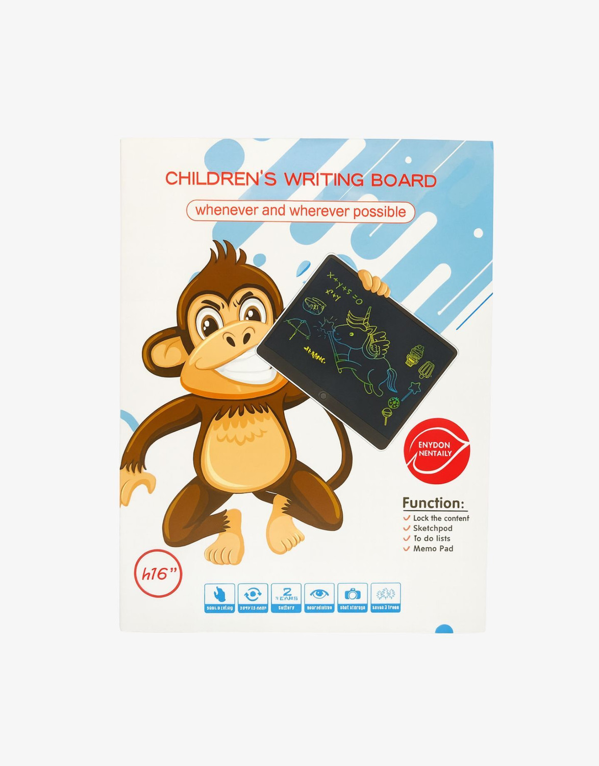 Image of QUINN 16-Inch Rechargeable LCD Writing Tablet for Kids Colorful