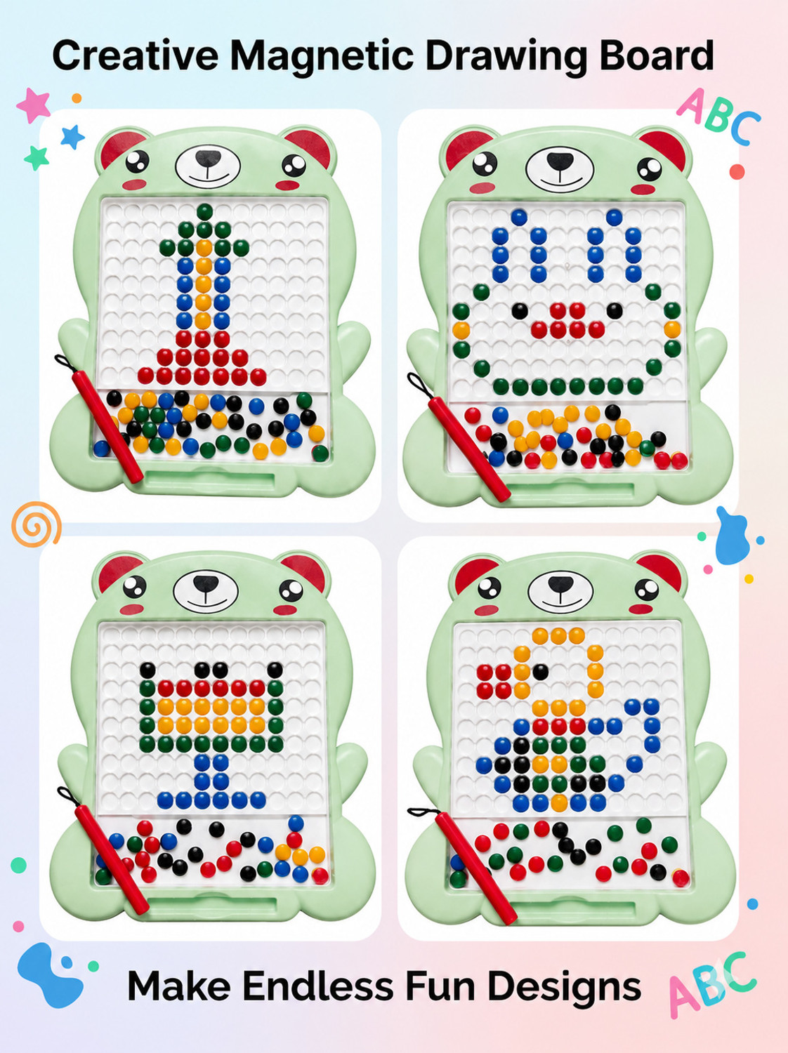 Image of VROMLY Magnetic Drawing Board For Kids - Educational Toy