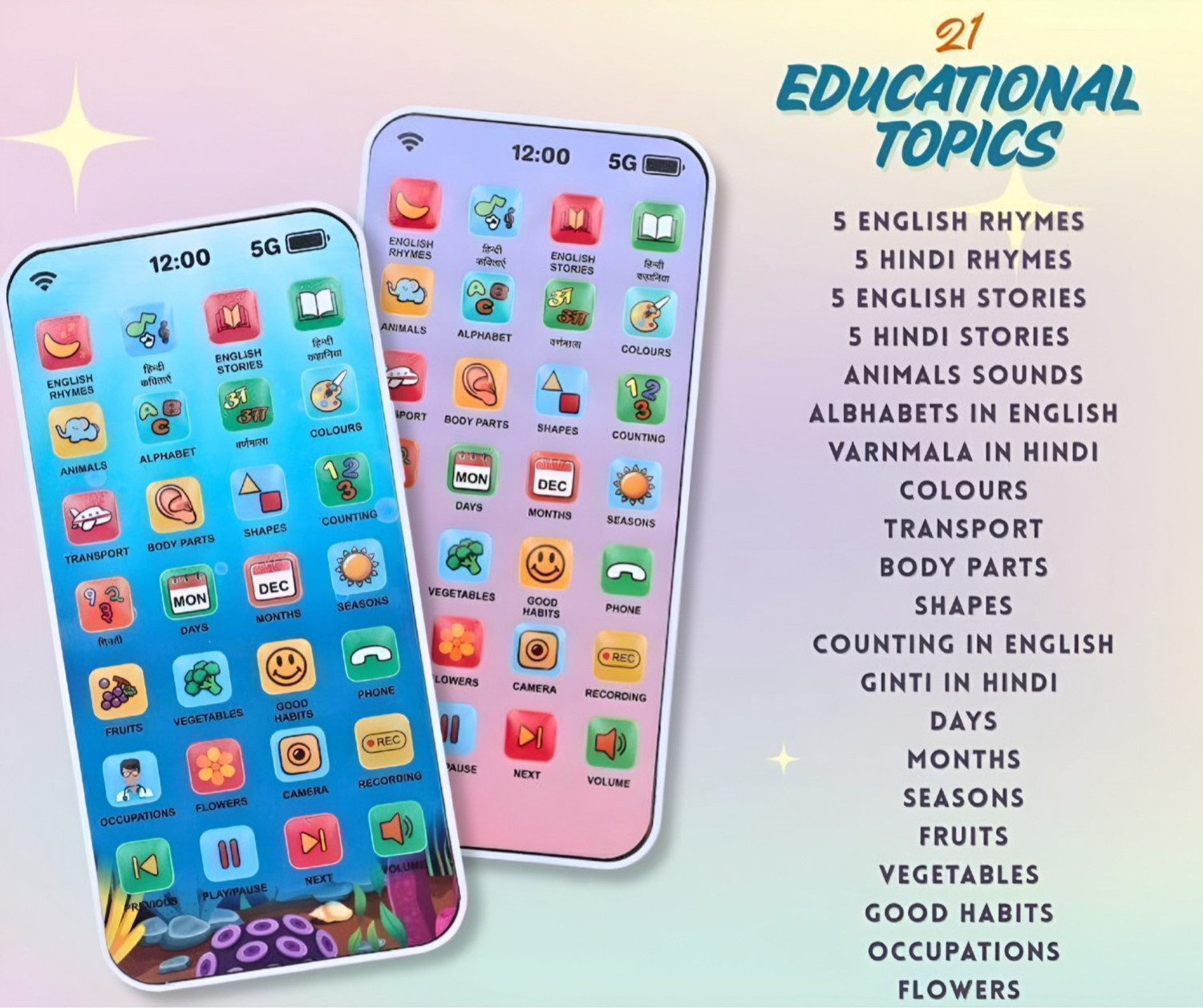 Image of joymax Early Learning Educational Rechargeable Toy Phone For Kids with 28 Functions