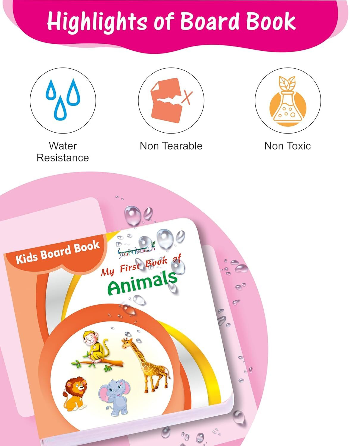 Image of Sandrone Educational Board Book Set Waterproof - Numbers Fruits Animals Birds