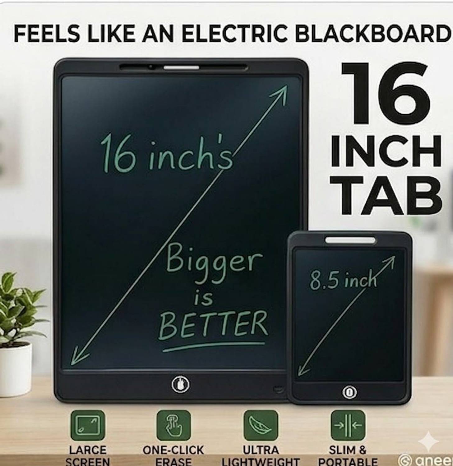 Aneep 16 INCH LCD WRITING PAD Multicolor with Stylus - Image 2