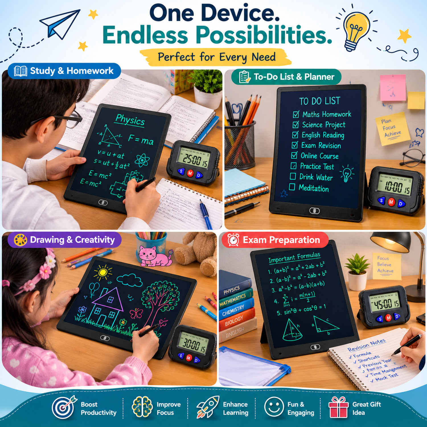 Image of Nexiva Zen 12 Inch LCD Writing Tablet Combo