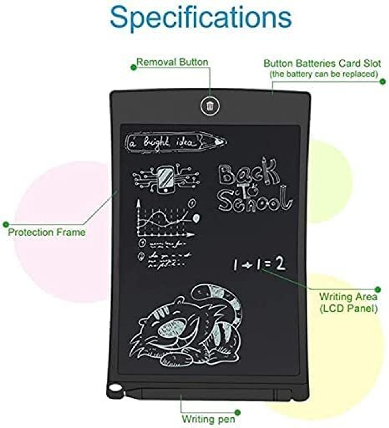 Image of Bestie Toys 8.5 Inch LCD Writing Tablet E-Notepad Ruff Pad LCD Writing Tablet E-Note Pad