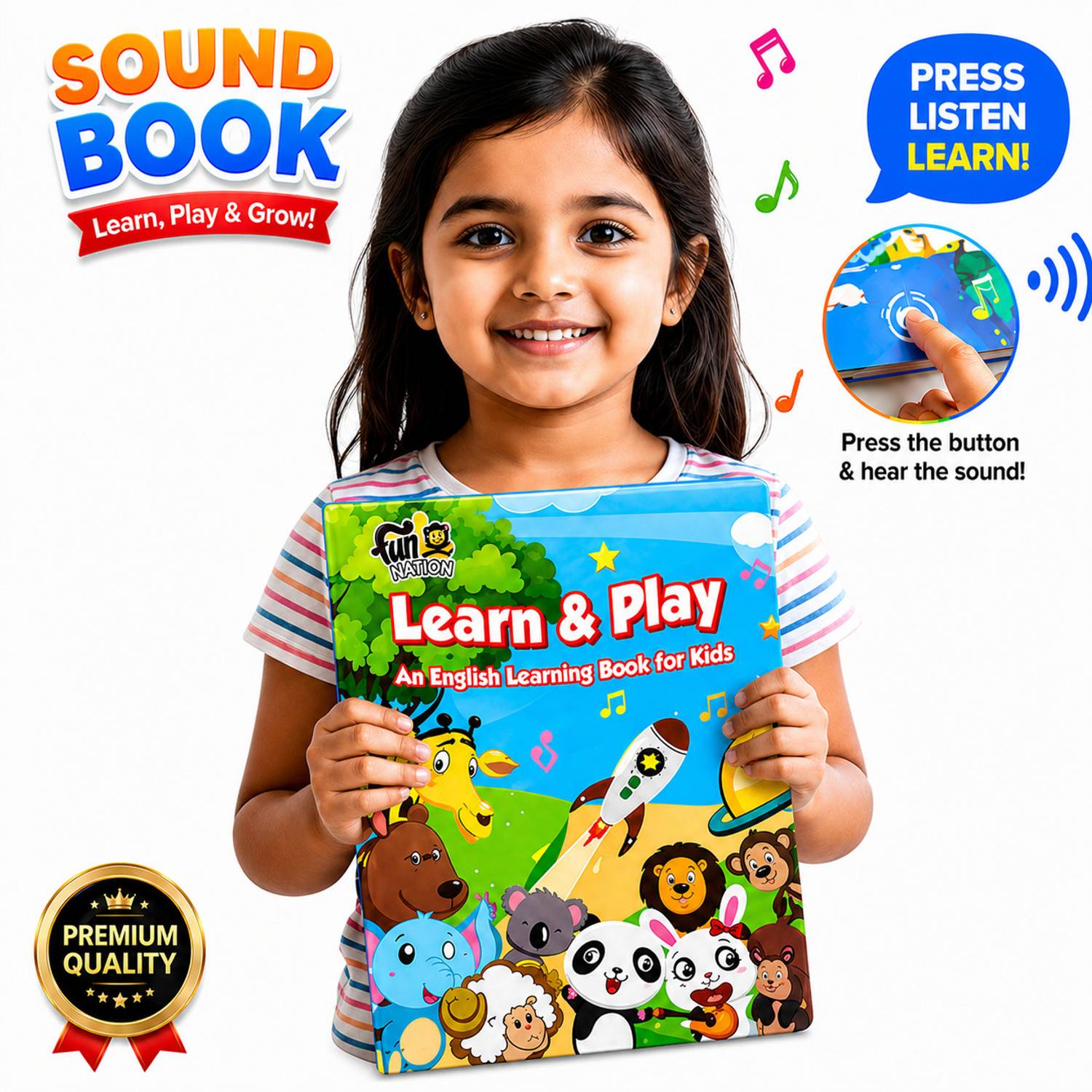 Buddynjoy Learn & Play Interactive English Sound Book Educational