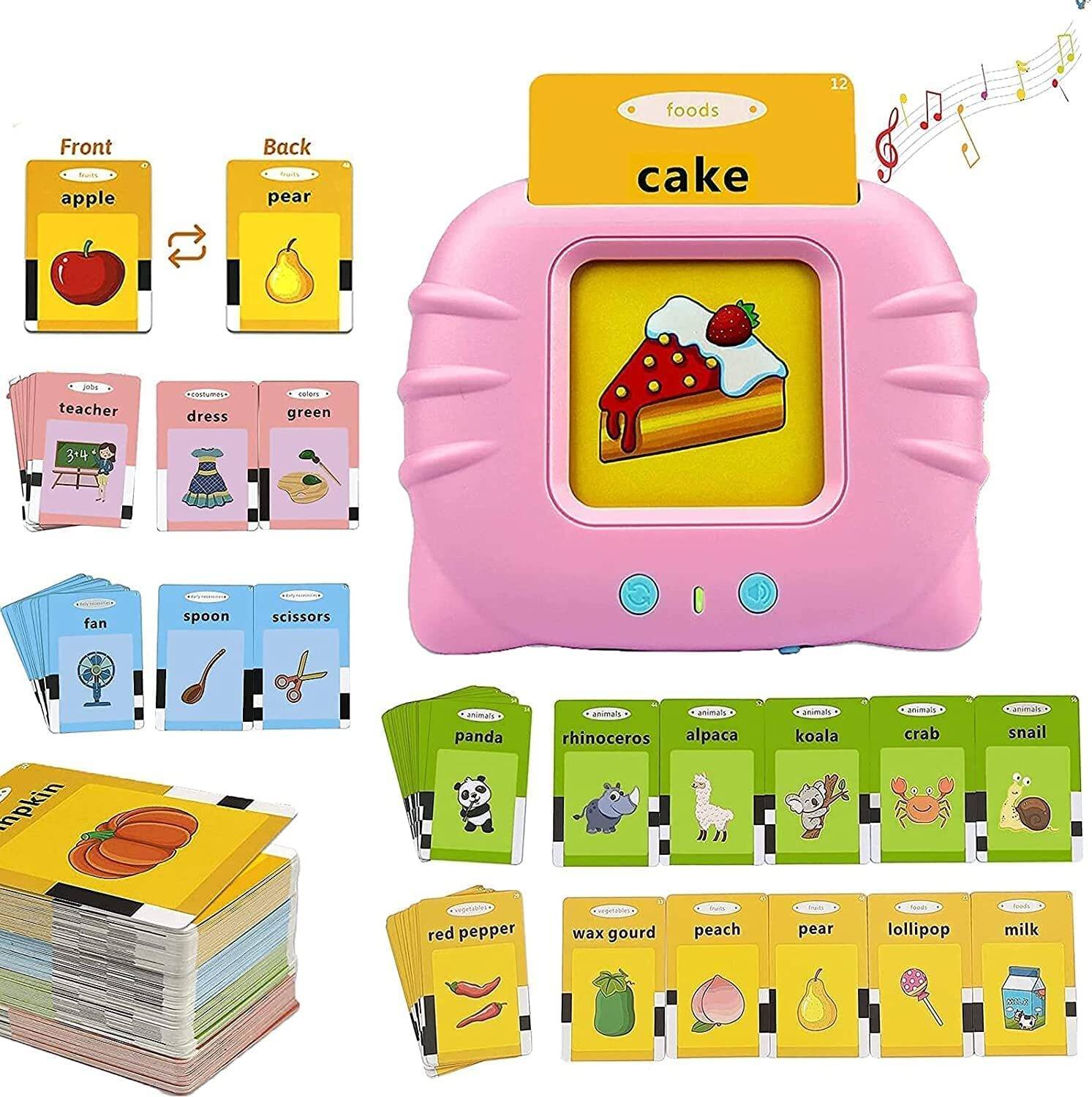 Amaflip Flash Cards Learning Toys for Babies Kids with 224 Words with Sound Effect