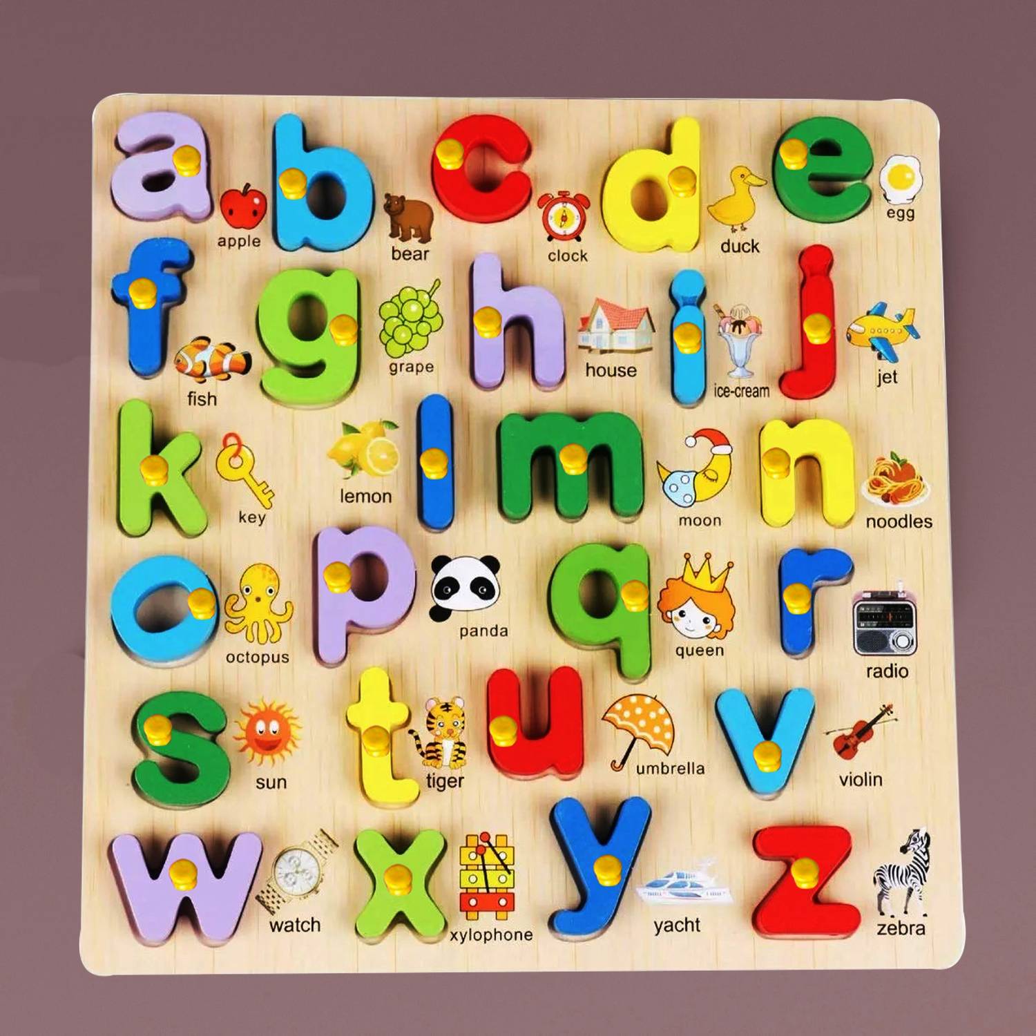 blue seed 3D Wooden Picture Small Alphabet Puzzle Board Learning Game Toys Cube for Kids