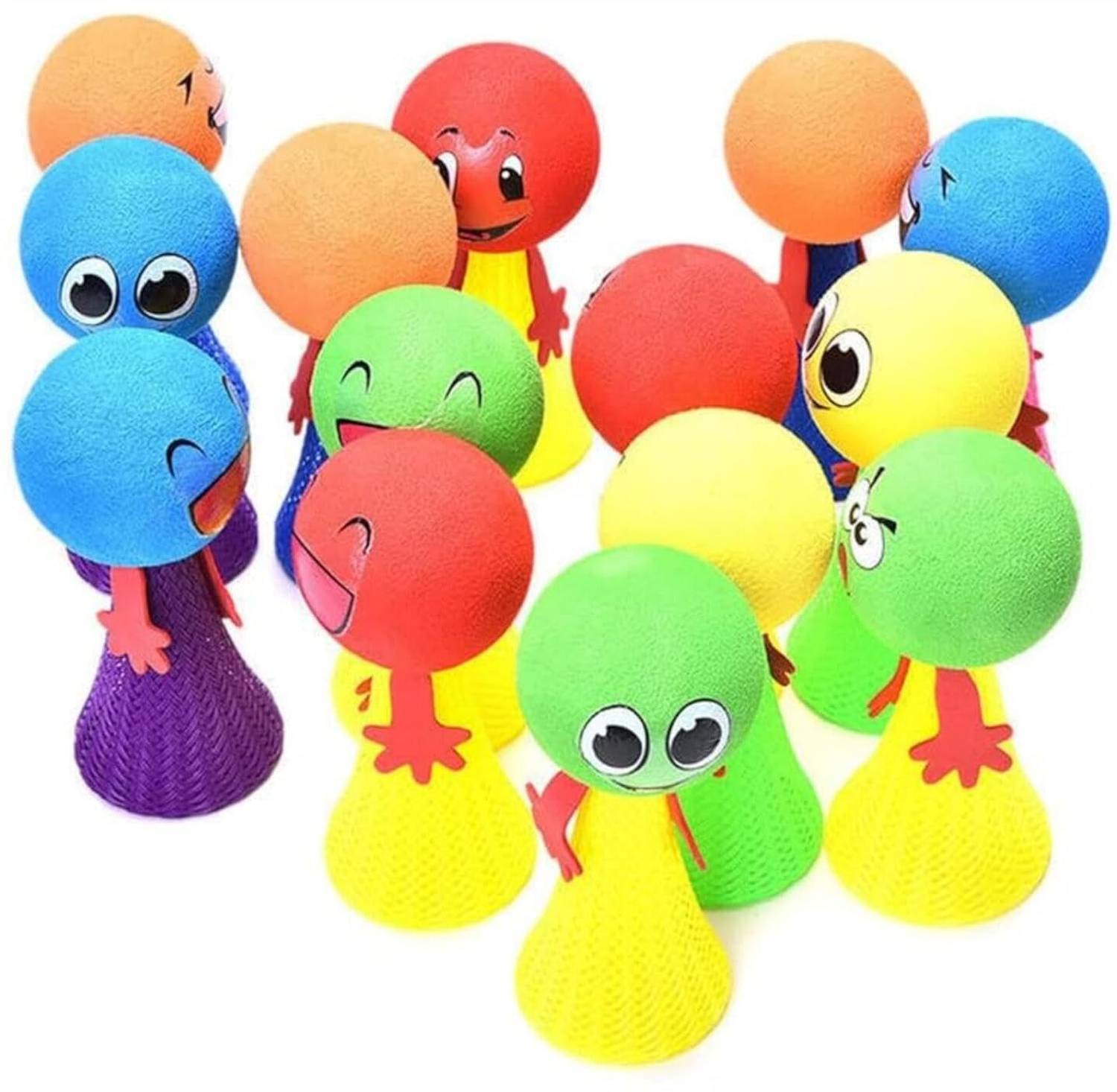 Birthday Popper Smiley Emoji Jumper Toys Set of 15 |9x4.5cm| Bouncing Fun Toys for Boys Girls